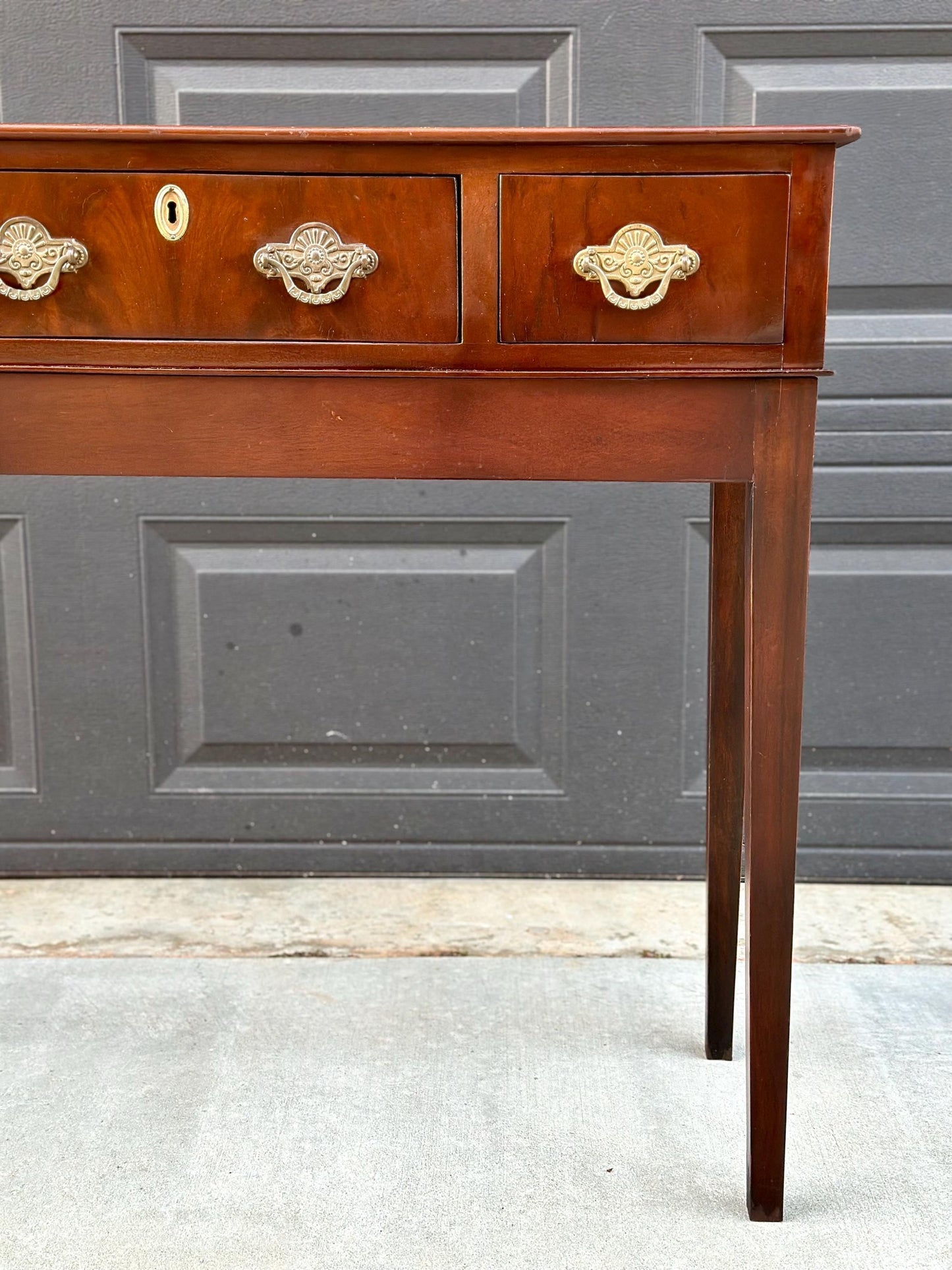 Antique Narrow Solid Mahogany Edwardian Console Table