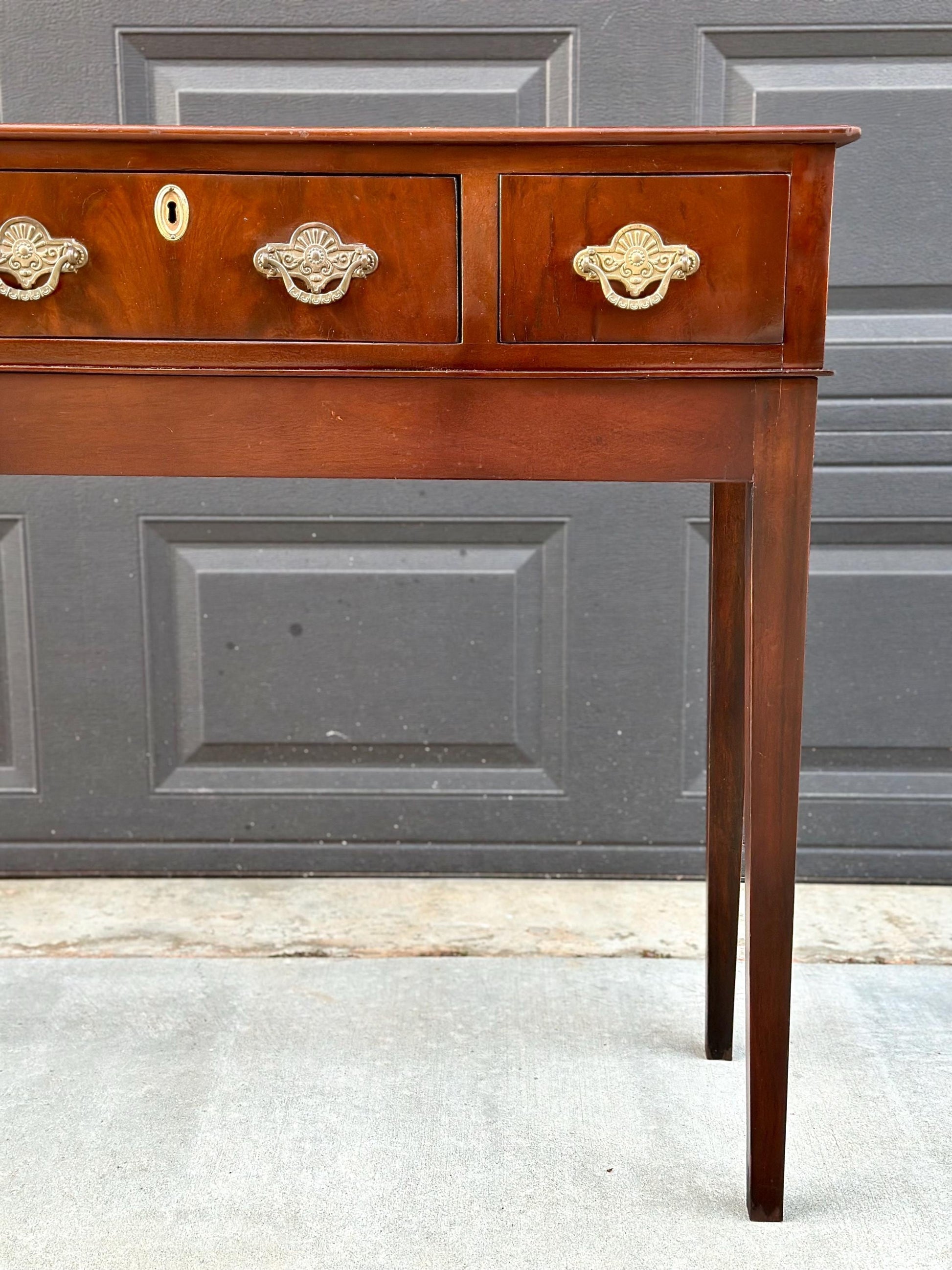 Antique Narrow Solid Mahogany Edwardian Console Table