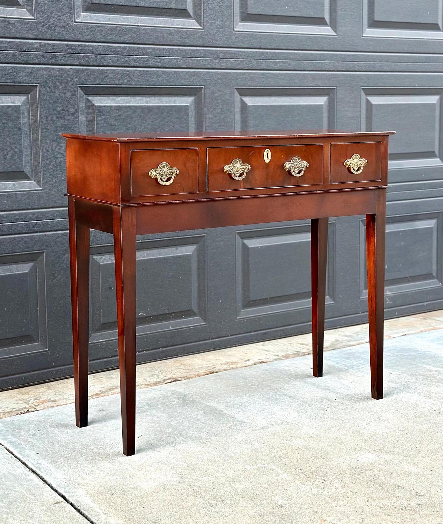 Antique Narrow Solid Mahogany Edwardian Console Table