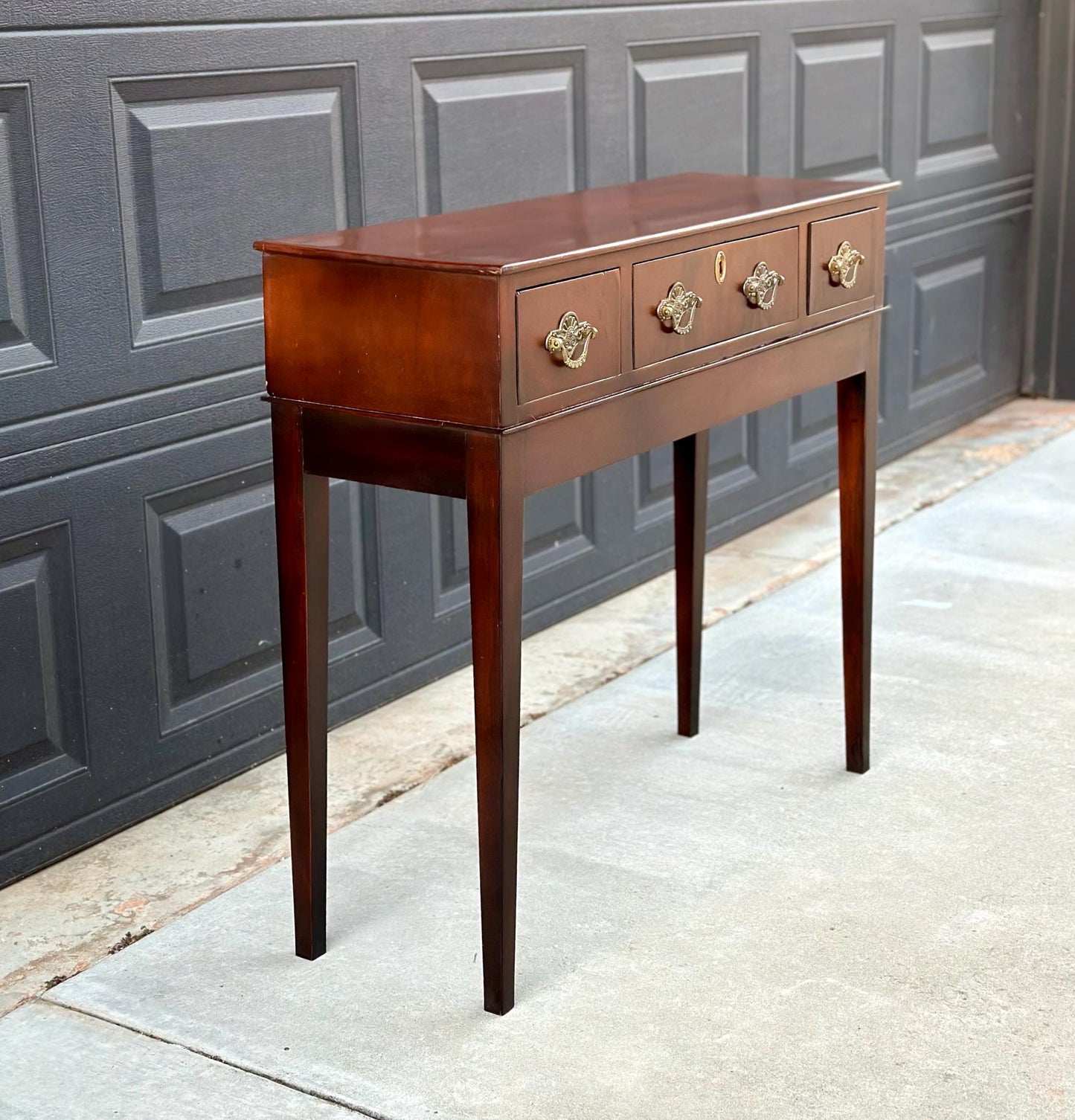 Antique Narrow Solid Mahogany Edwardian Console Table