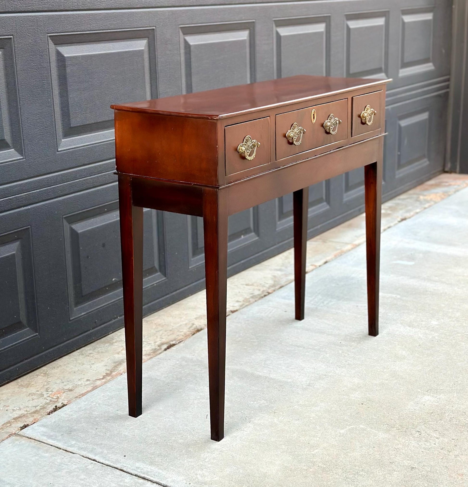 Antique Narrow Solid Mahogany Edwardian Console Table