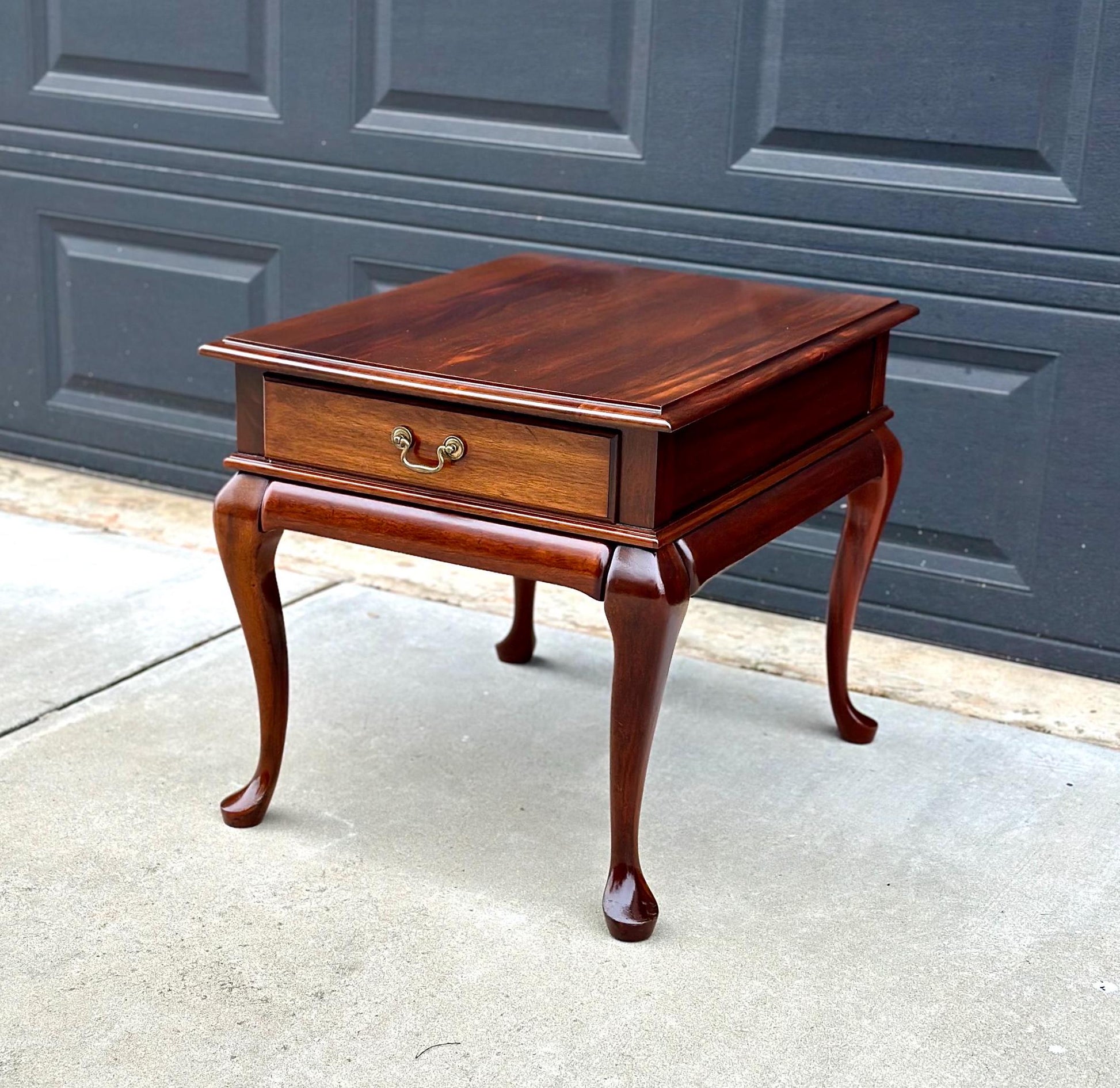 Vintage Cherry Queen Anne End Table