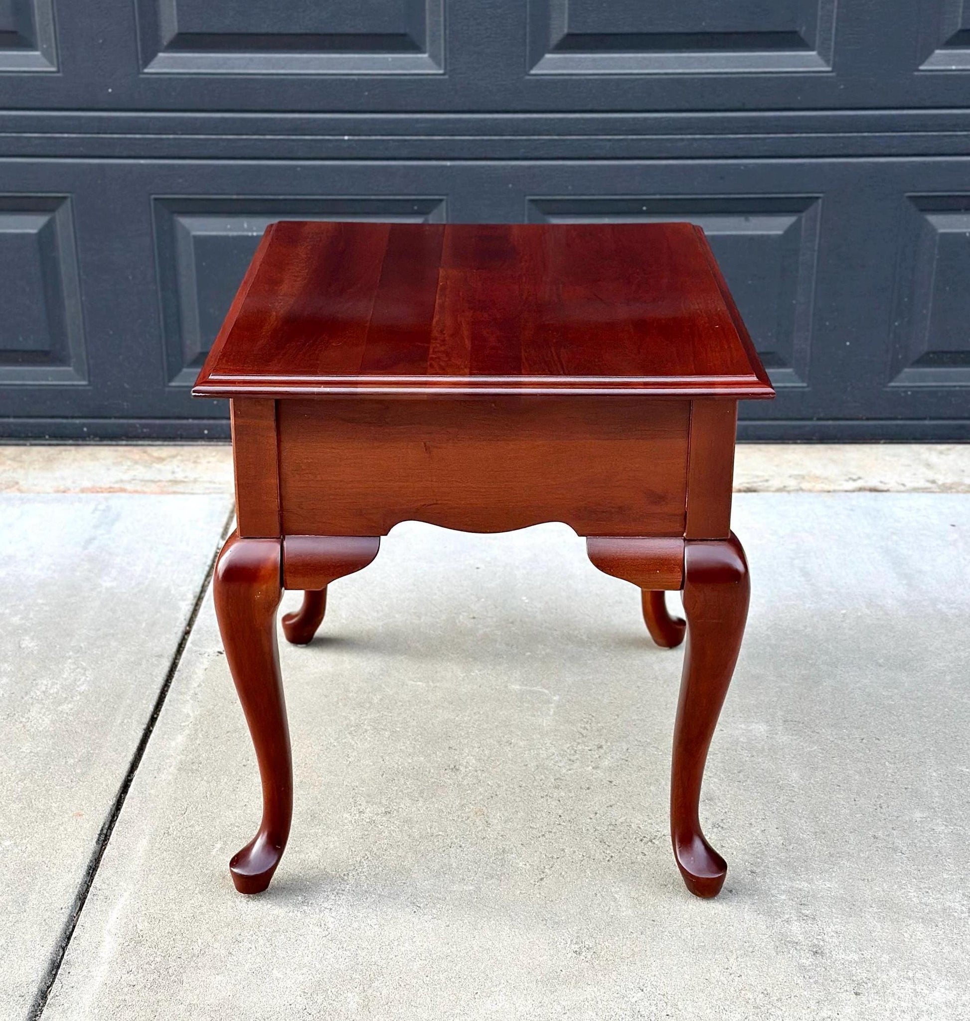Vintage Solid Cherry Broyhill Queen Anne End Table
