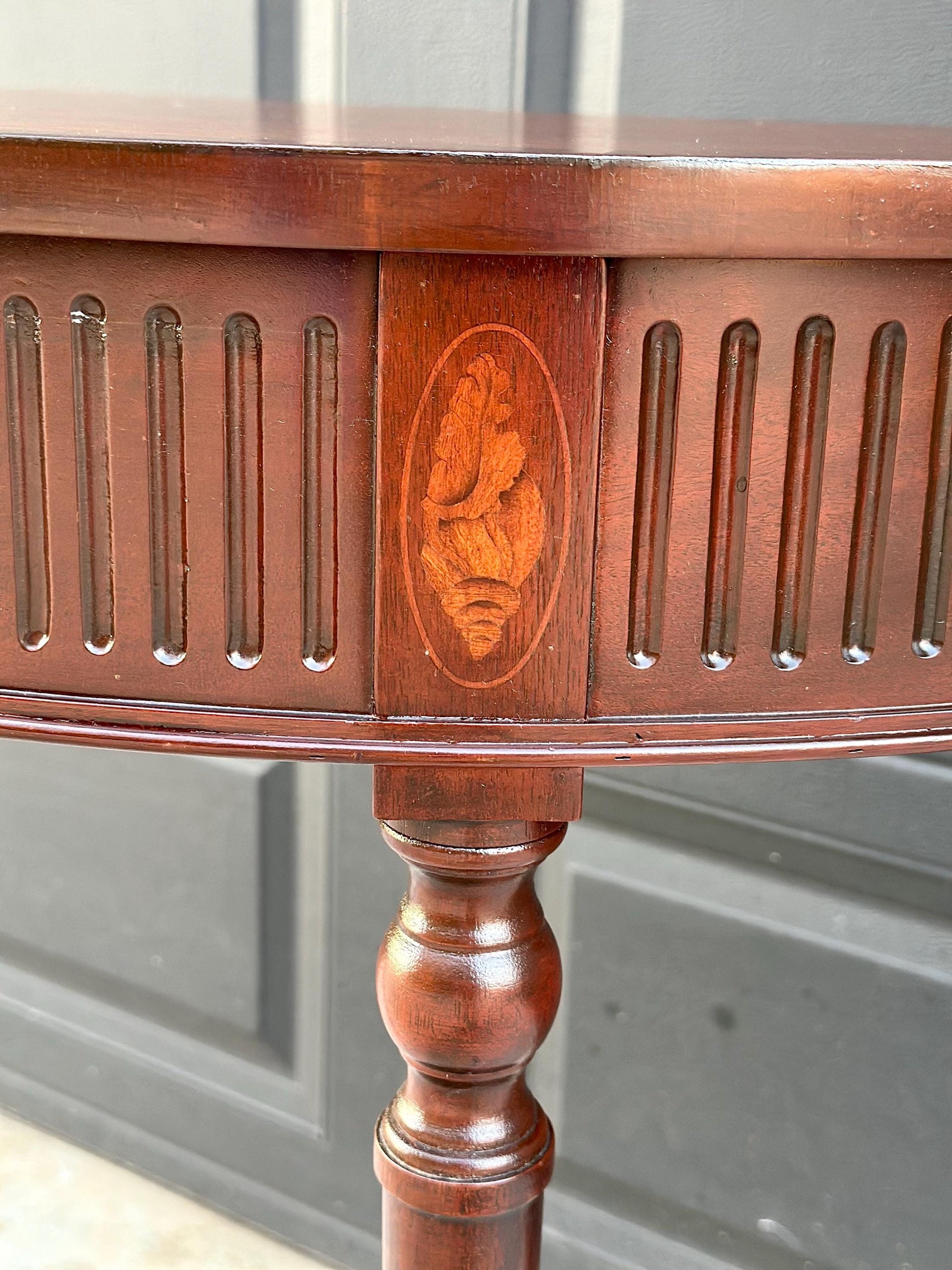 Vintage Mahogany Demilune Console & Entry Table