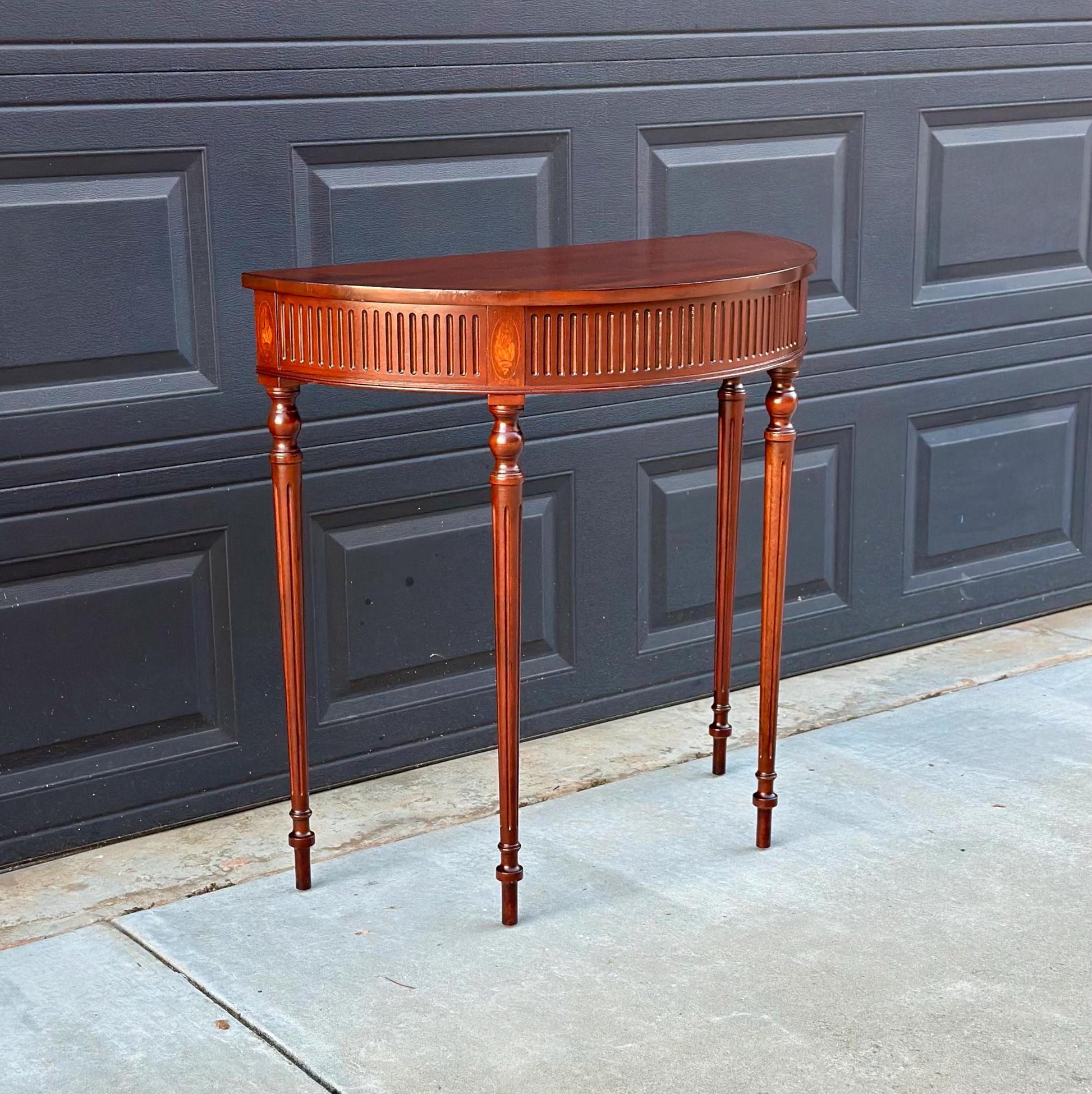 Vintage Mahogany Demilune Console & Entry Table