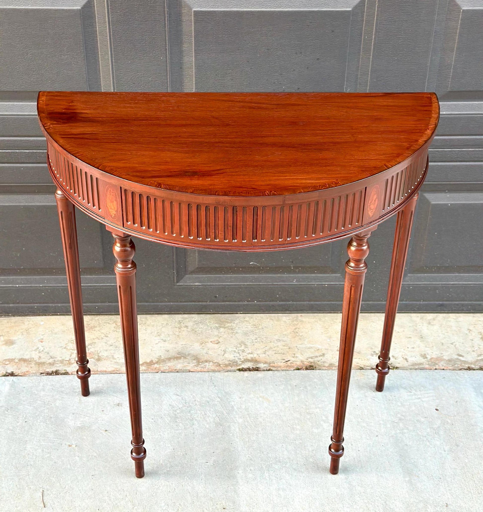 Vintage Mahogany Demilune Console & Entry Table
