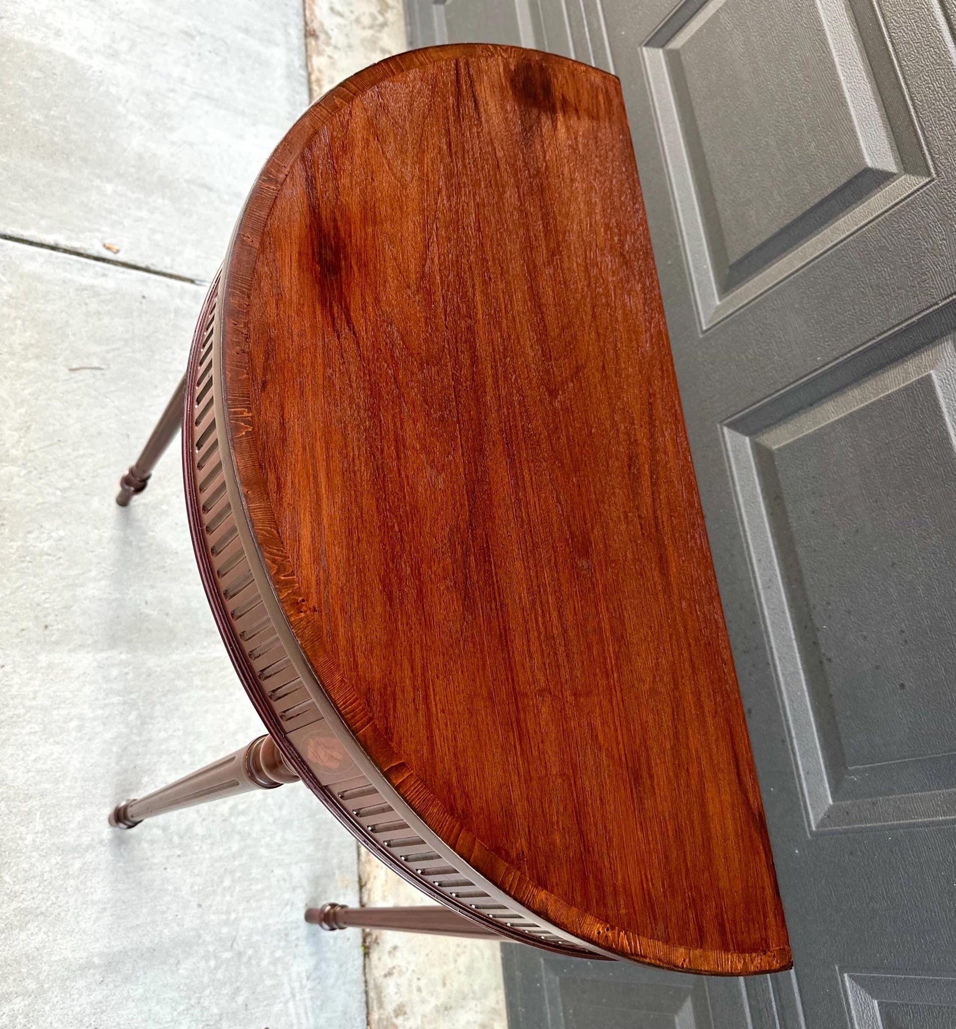 Vintage Mahogany Demilune Console & Entry Table