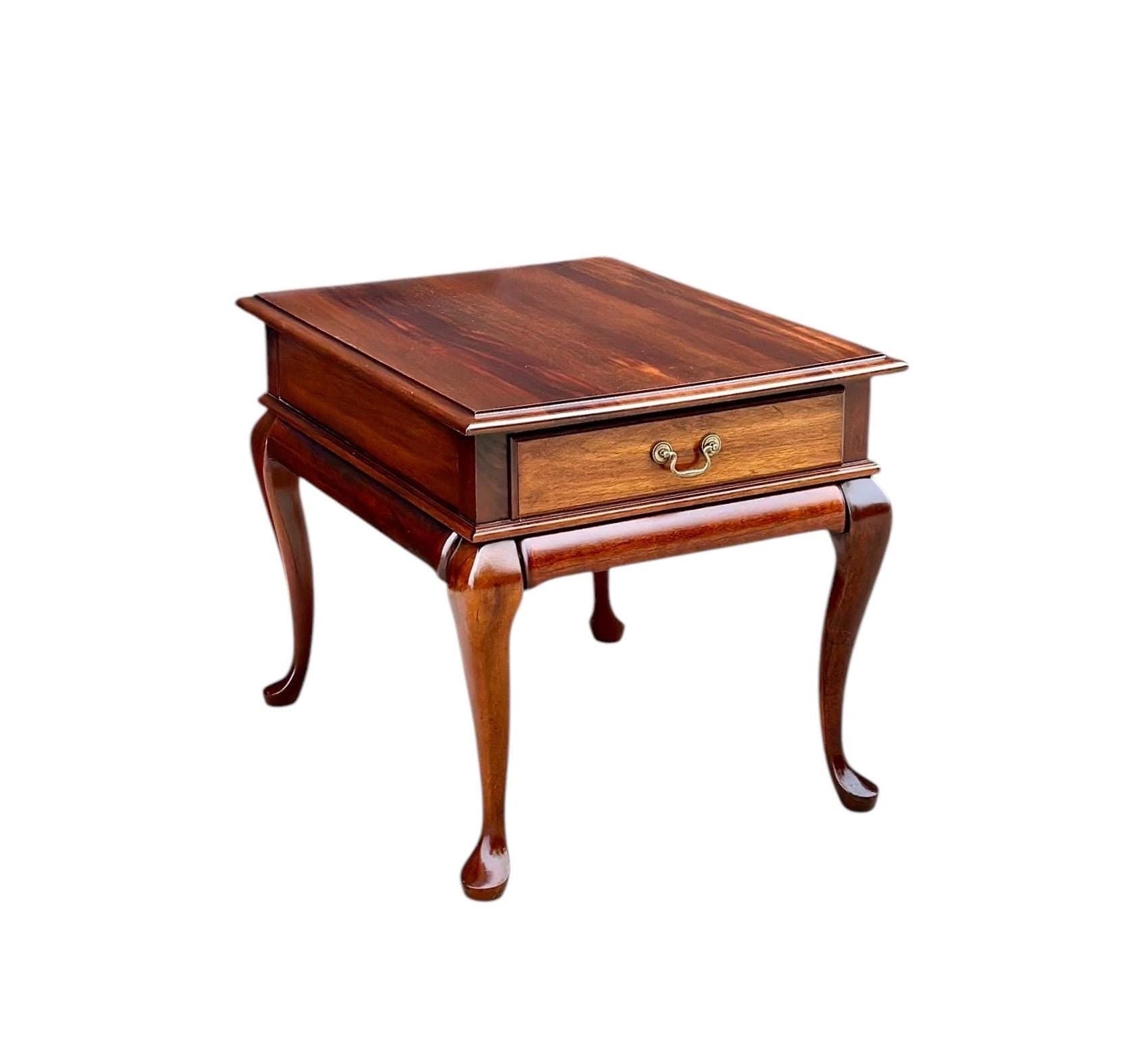 Vintage Cherry Queen Anne End Table
