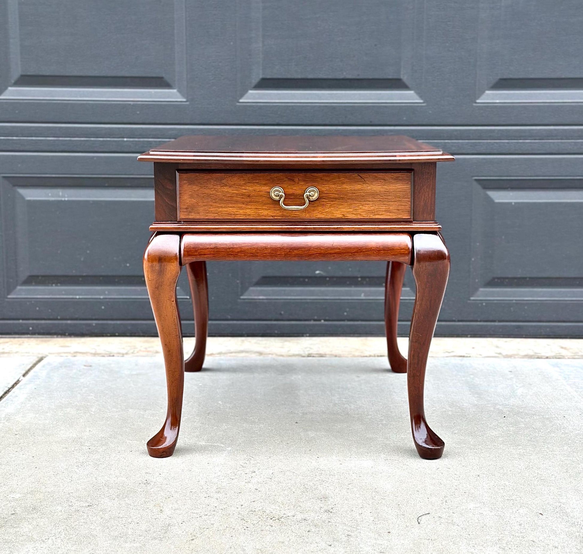 Vintage Cherry Queen Anne End Table