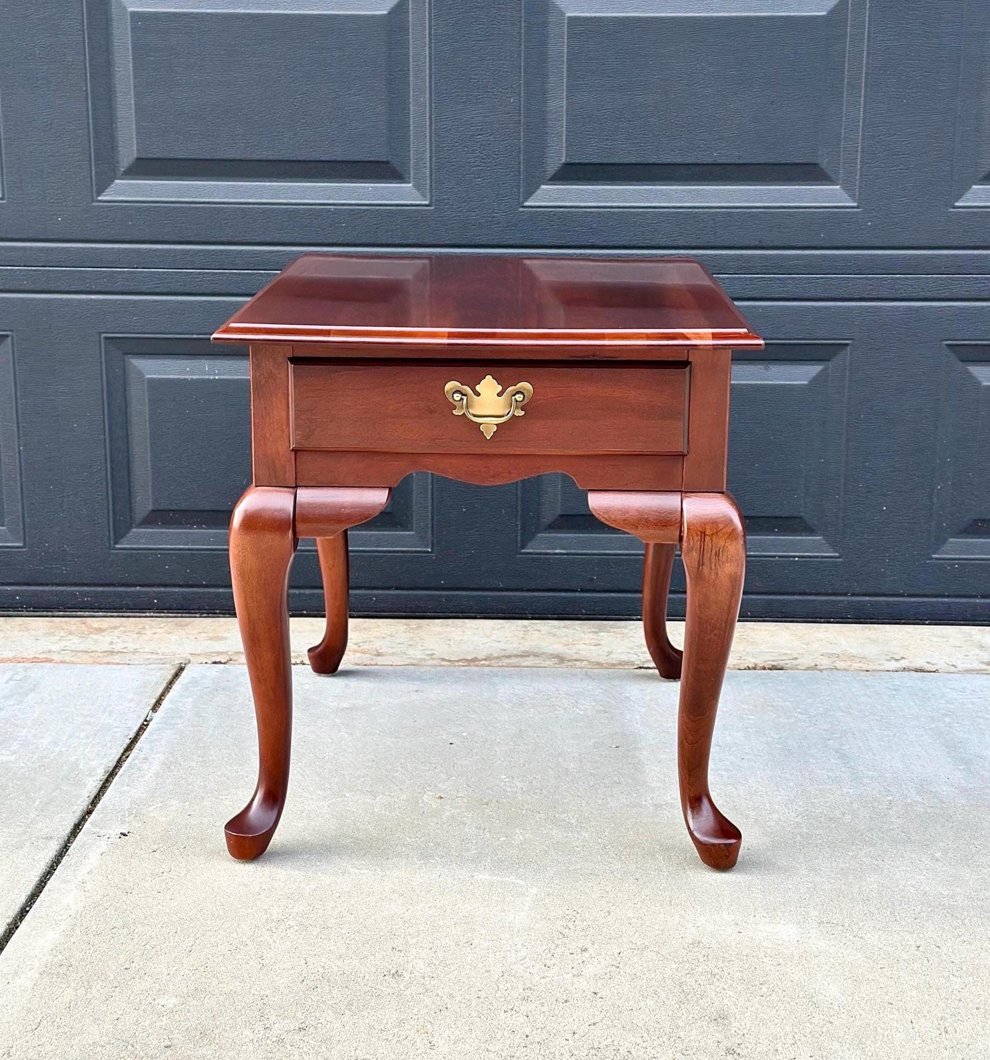 Vintage Solid Cherry Broyhill Queen Anne End Table