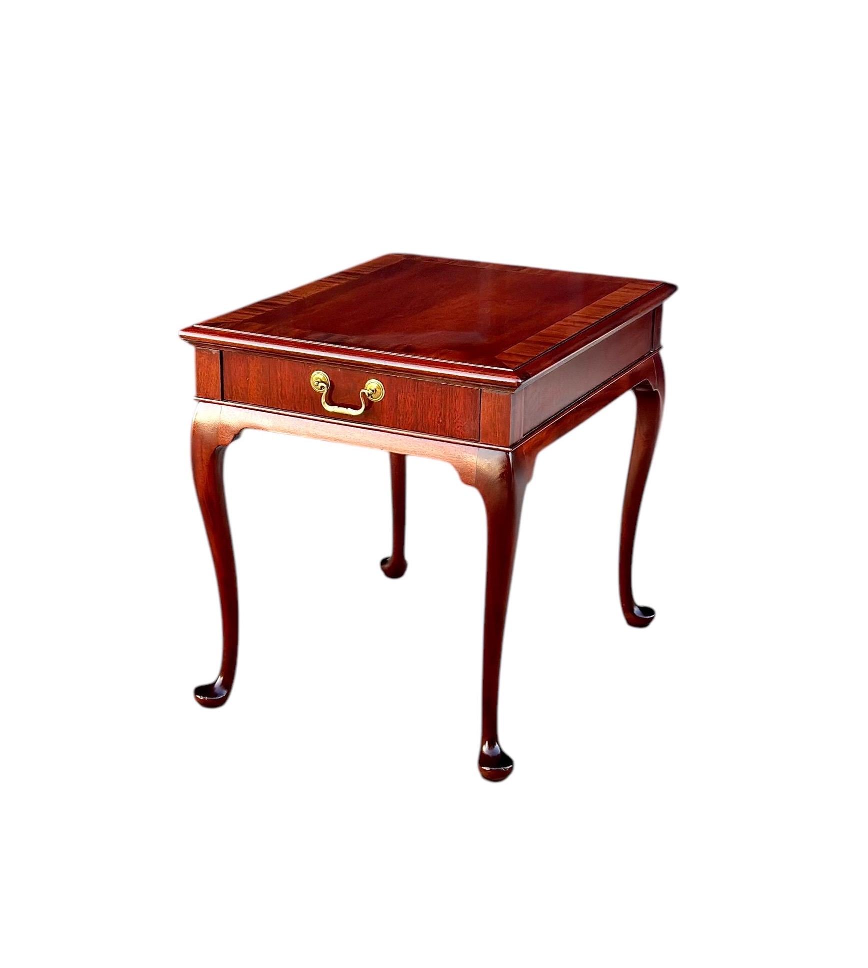 Vintage Hickory Chair Co. Mahogany Queen Anne End Table