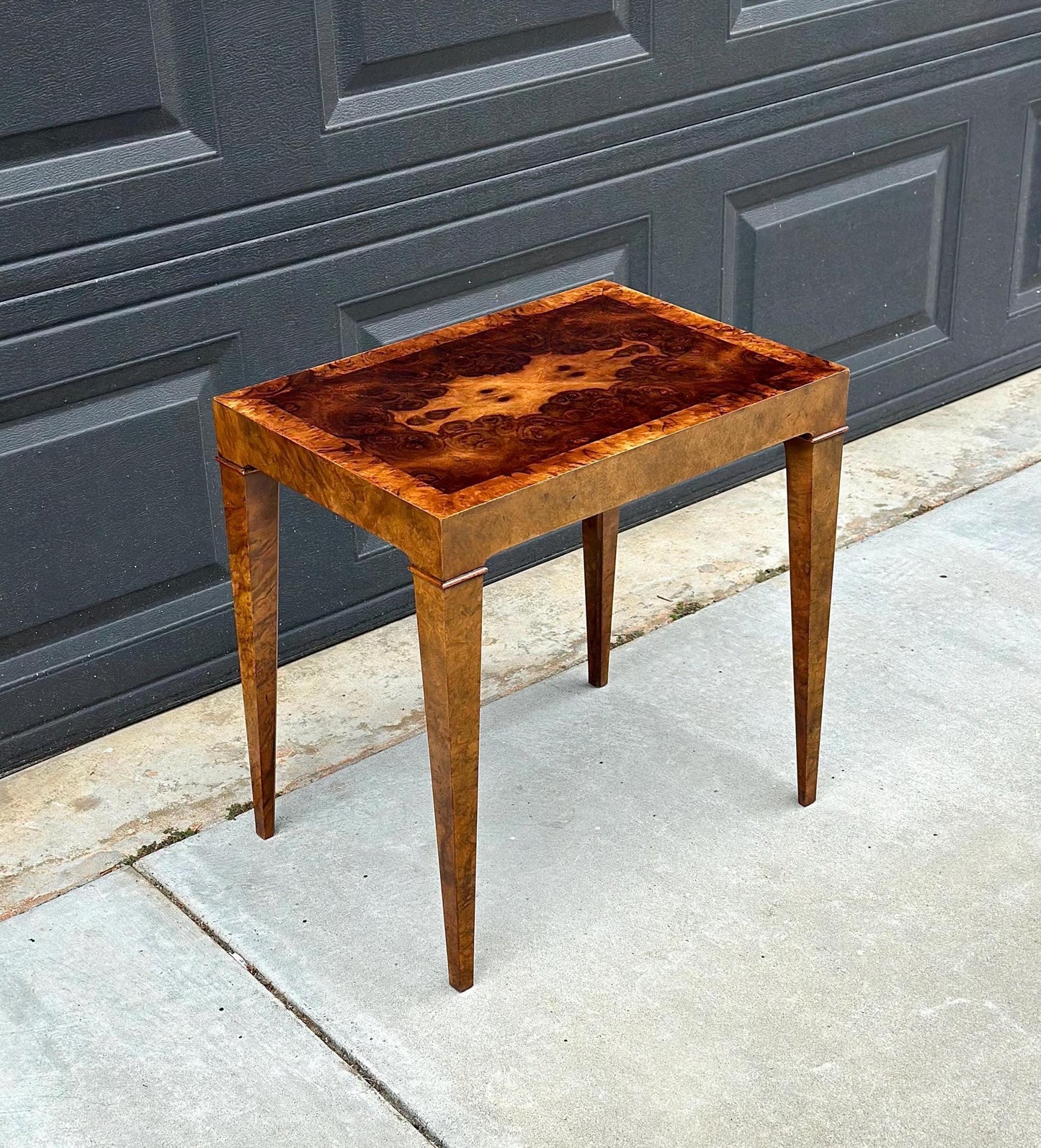 Vintage Baker Furniture "Collector's Edition" Natural Burl Wood End Table