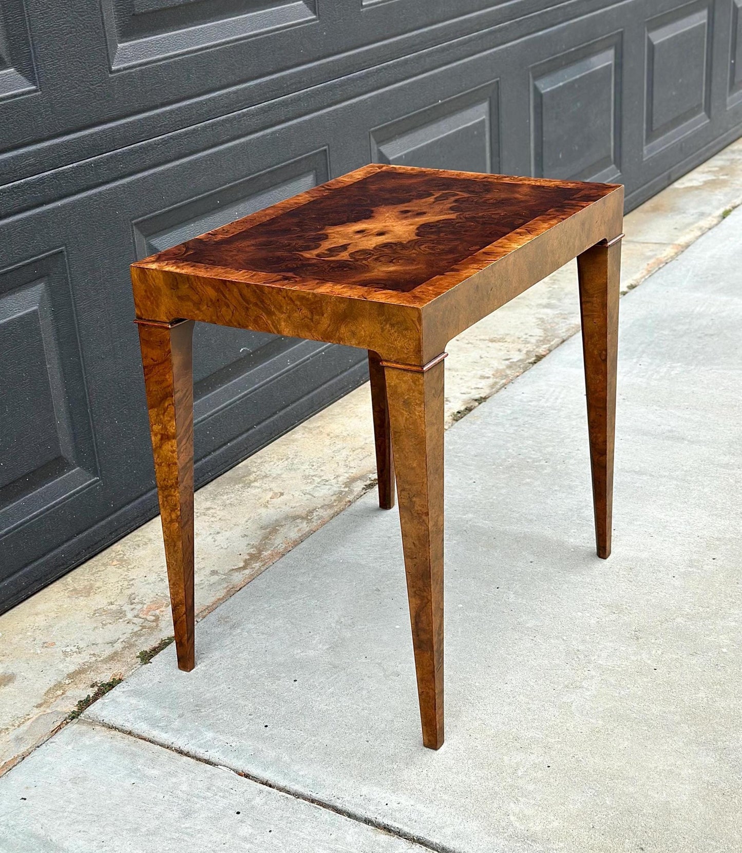 Vintage Baker Furniture "Collector's Edition" Natural Burl Wood End Table