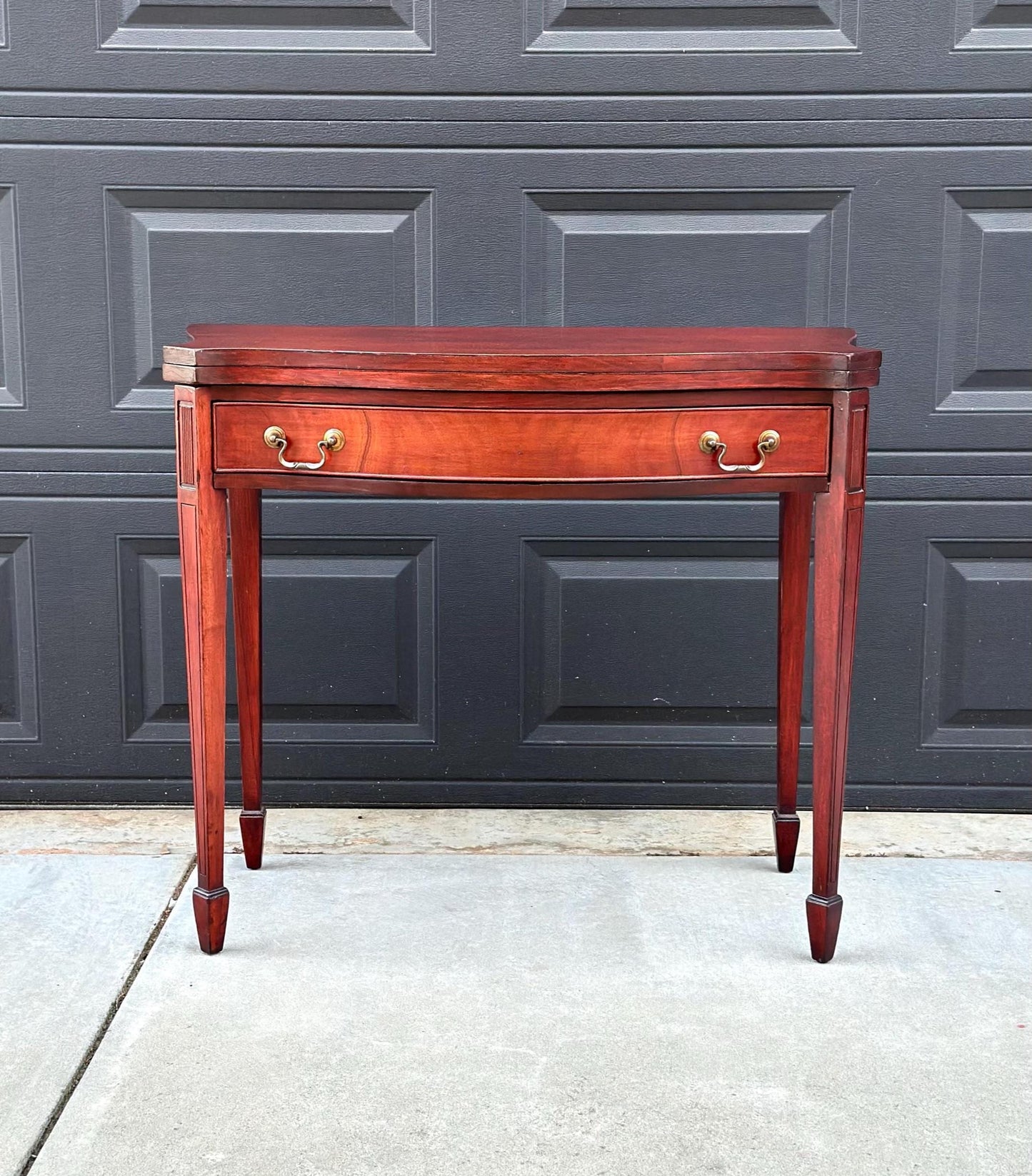 Antique 1930's Mahogany Single Drawer Hallway Flip Top Table