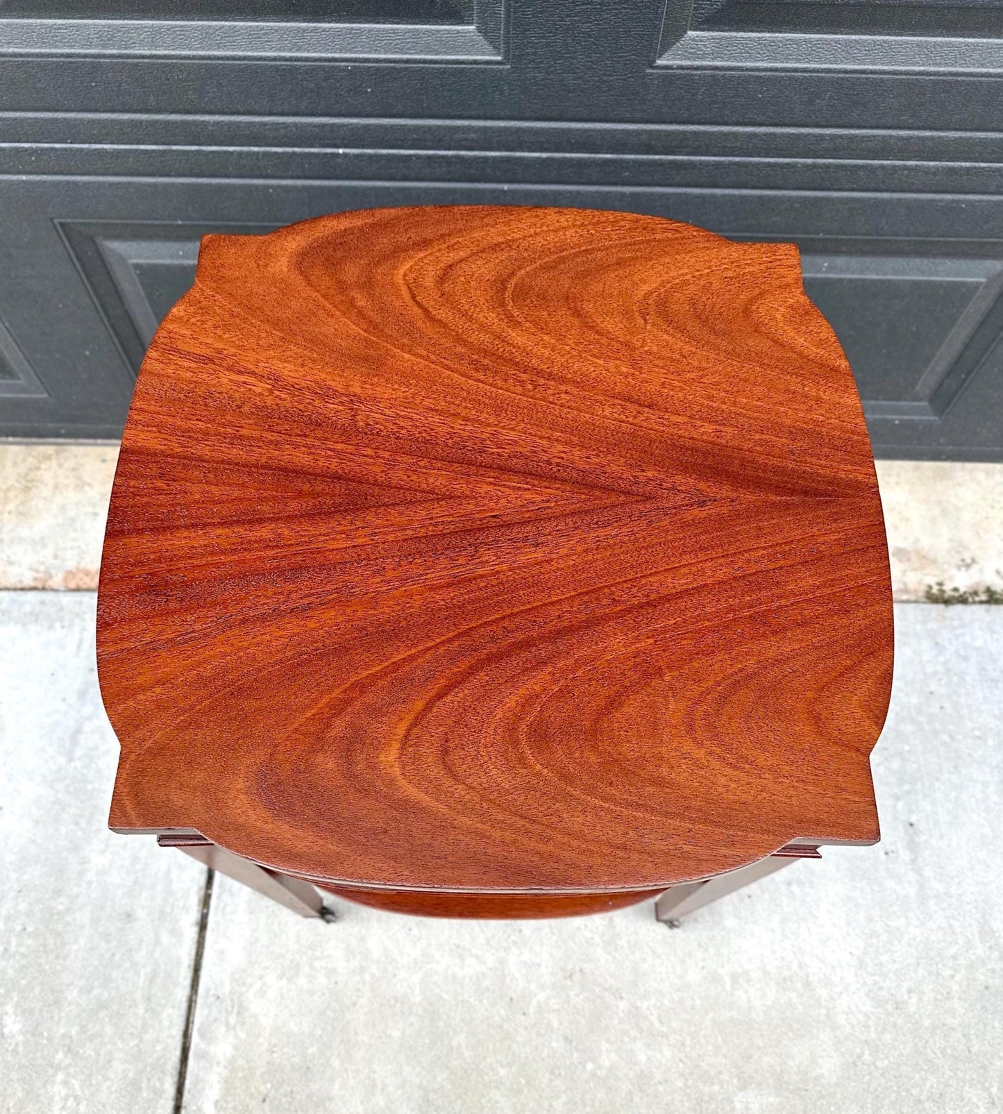 Vintage 1950's Mahogany Two Tier Side Table on Casters