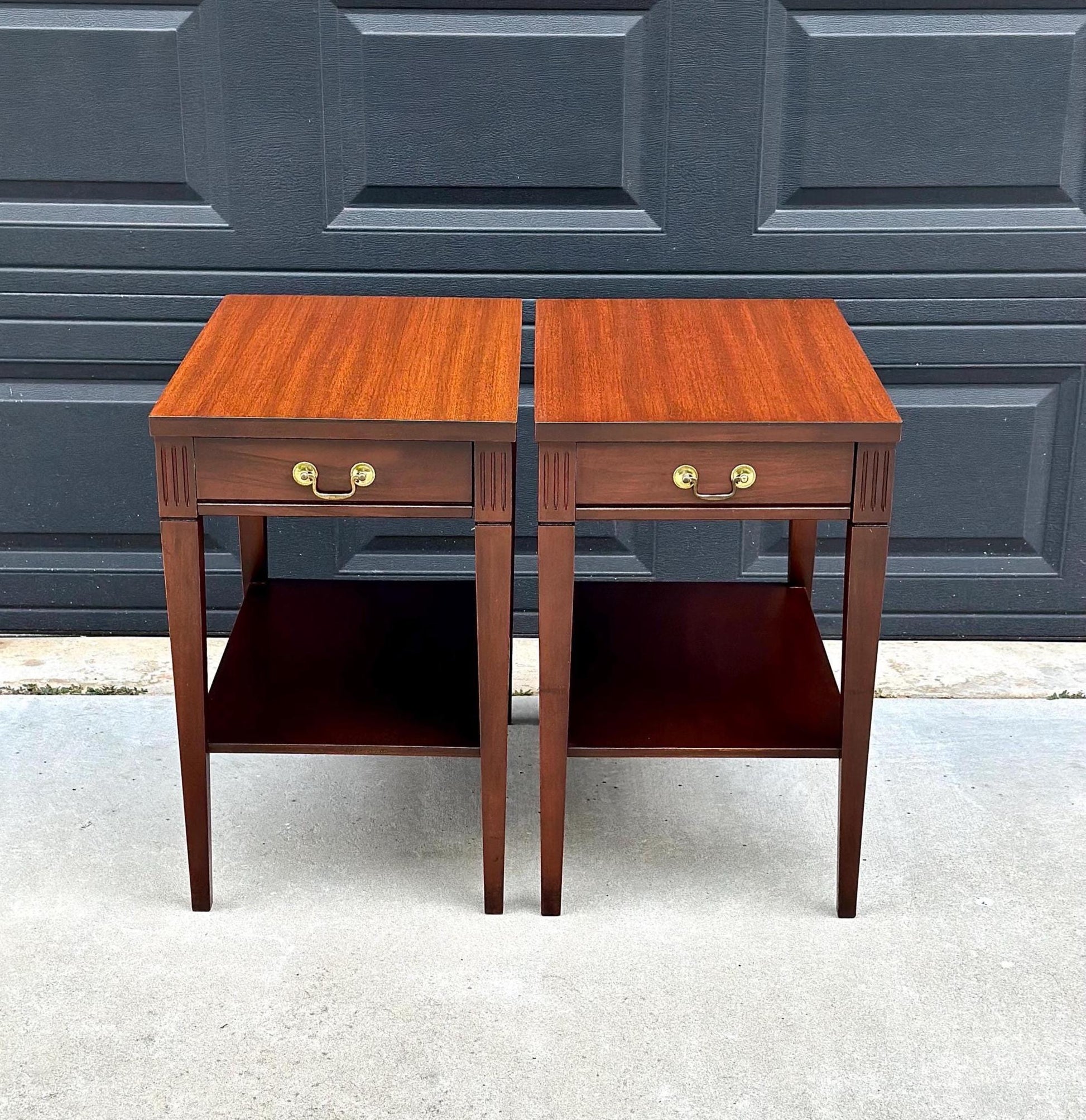 Vintage 1970's Mersman Traditional Mahogany End Tables - a Pair
