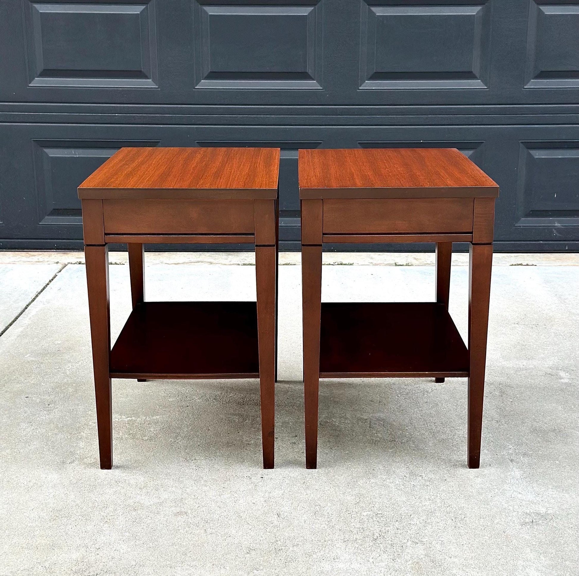Vintage 1970's Mersman Traditional Mahogany End Tables - a Pair