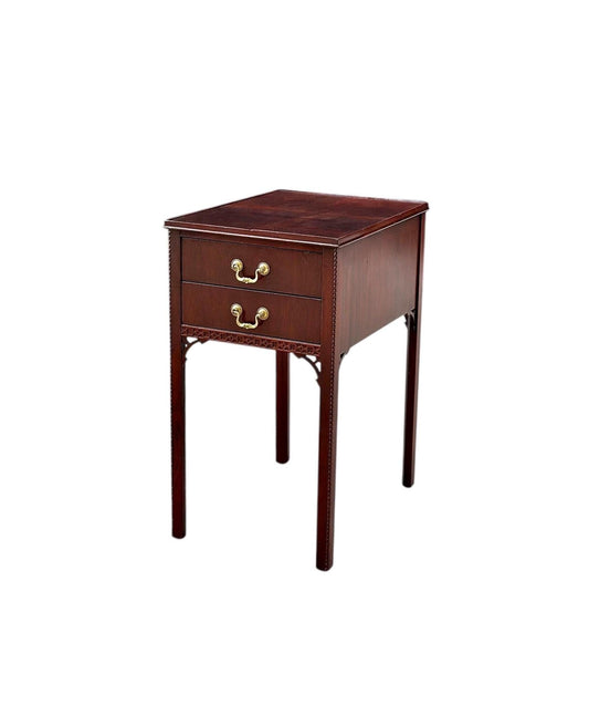 Antique 1920's Edwardian Two Drawer Mahogany Side Table