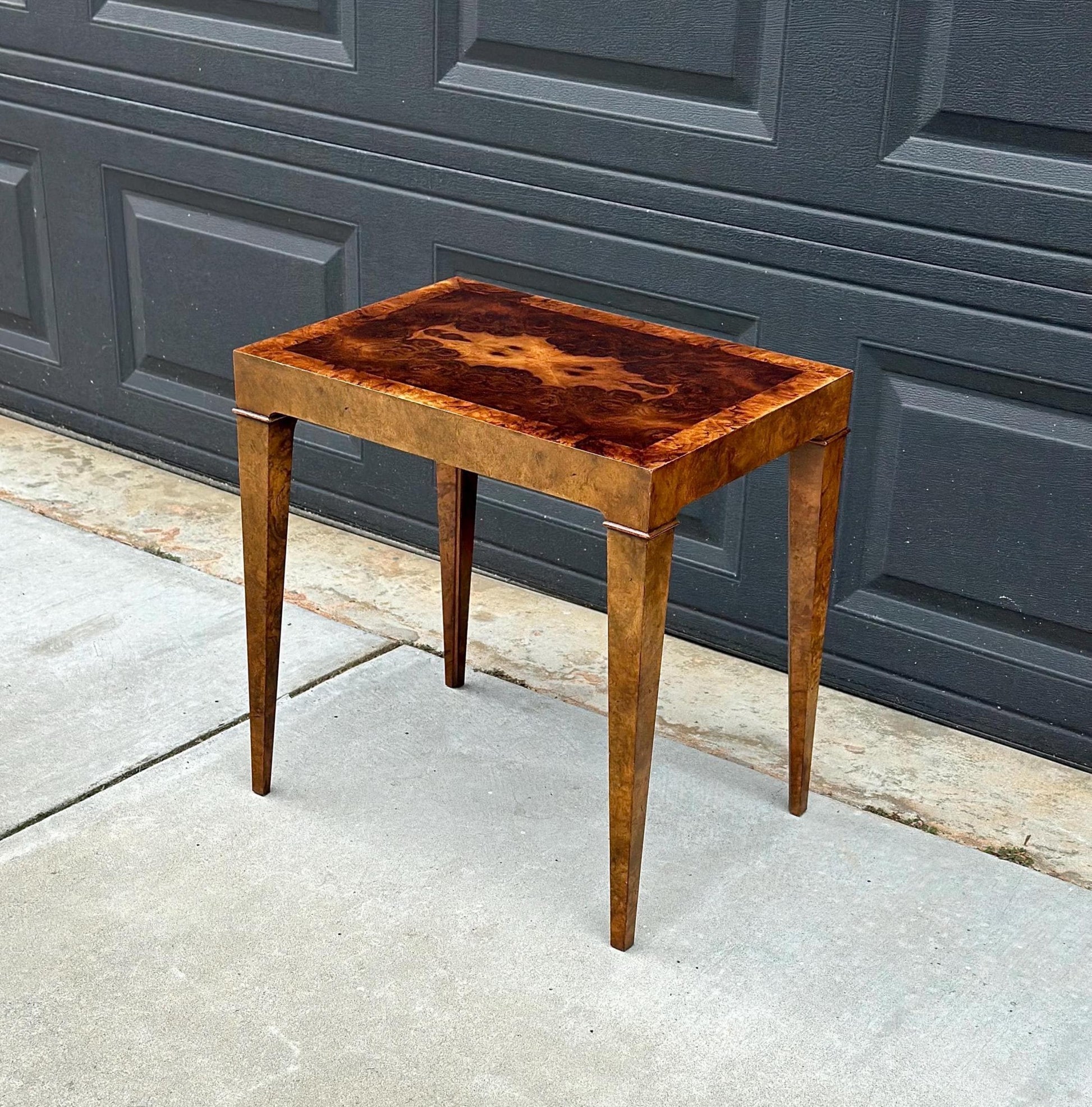 Vintage Baker Furniture "Collector's Edition" Natural Burl Wood End Table
