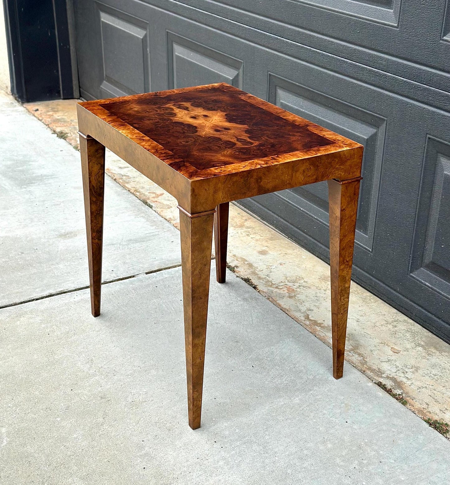 Vintage Baker Furniture "Collector's Edition" Natural Burl Wood End Table