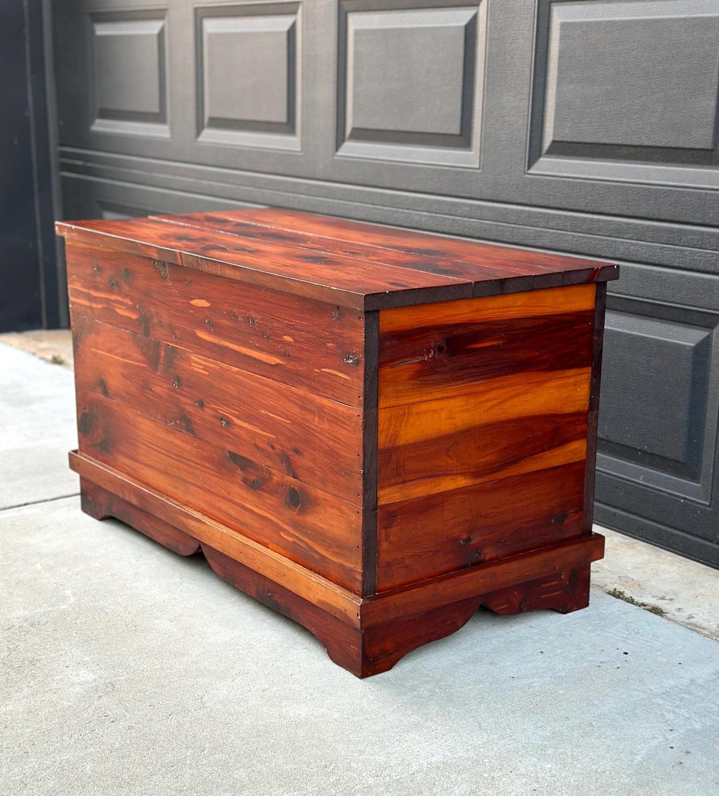 Vintage 1960's Handcrafted Solid Cedar Wood Chest