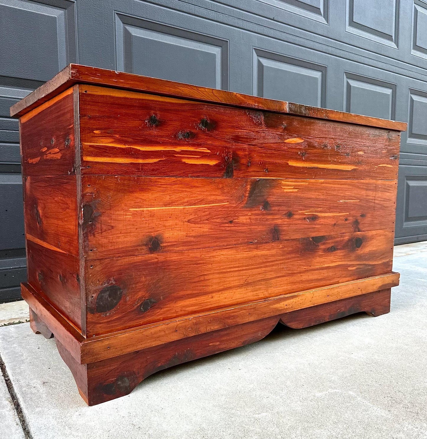 Vintage 1960's Handcrafted Solid Cedar Wood Chest