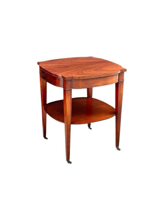 Vintage 1950's Mahogany Two Tier Side Table on Casters