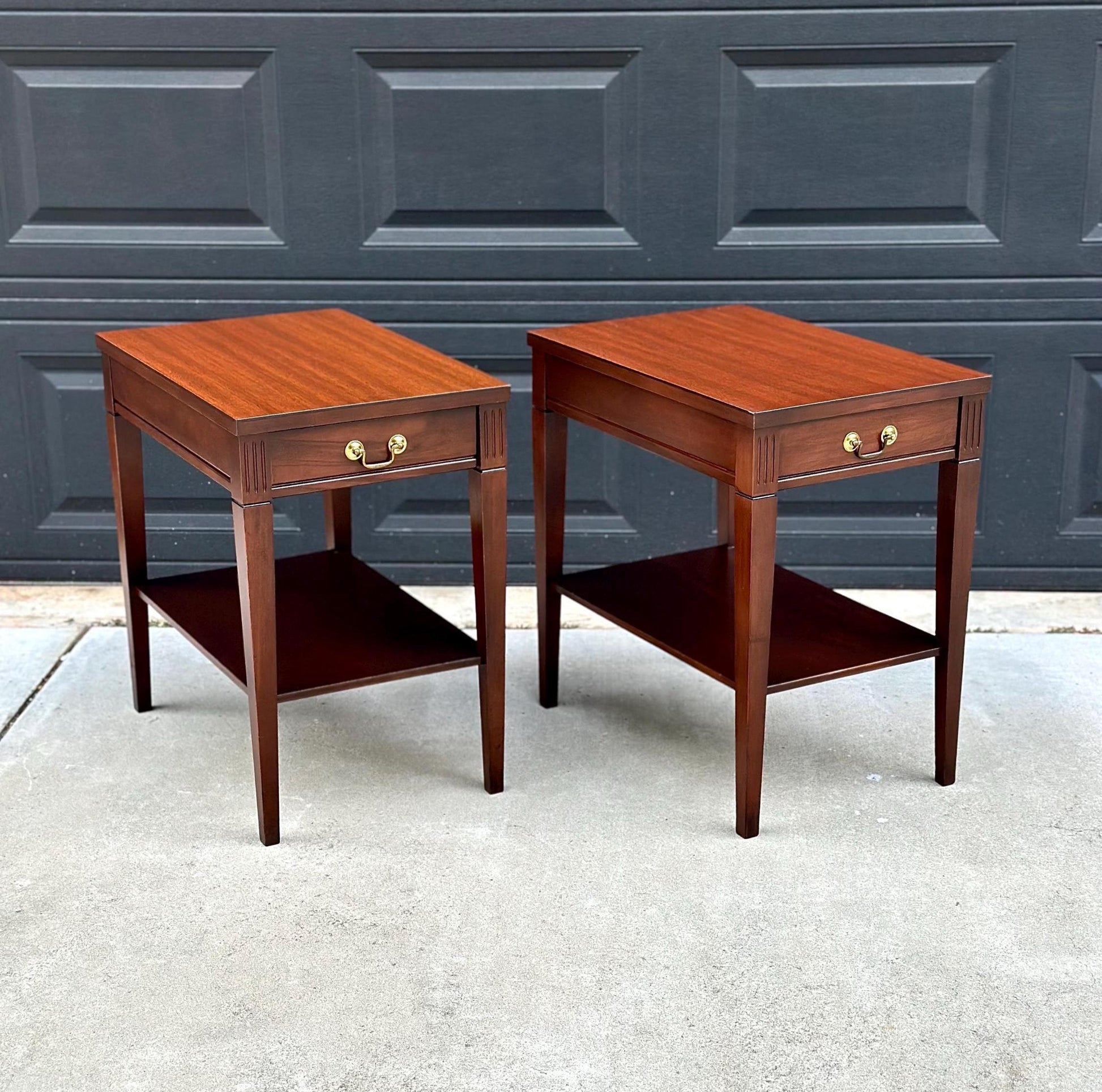 Vintage 1970's Mersman Traditional Mahogany End Tables - a Pair