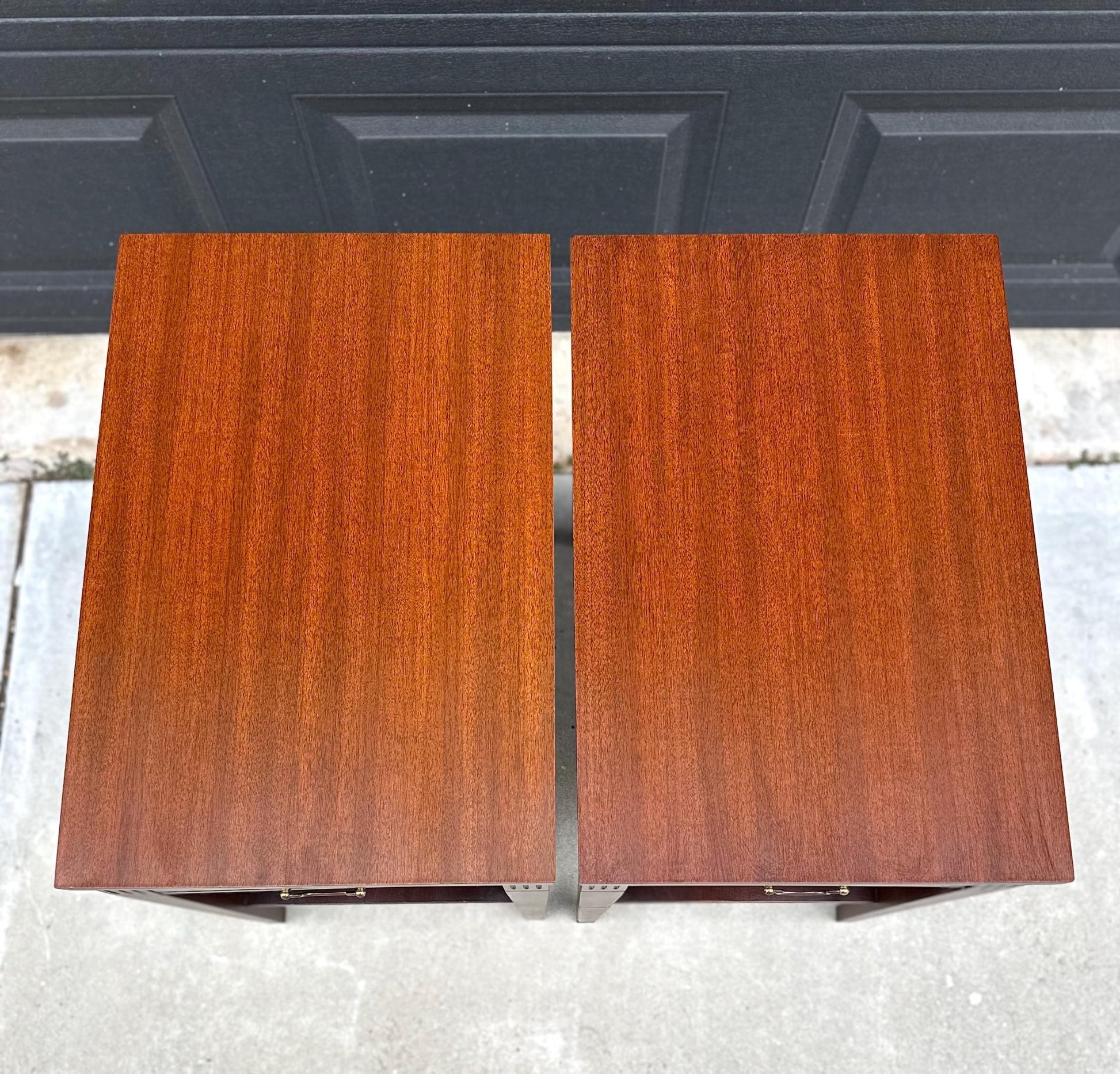 Vintage 1970's Mersman Traditional Mahogany End Tables - a Pair