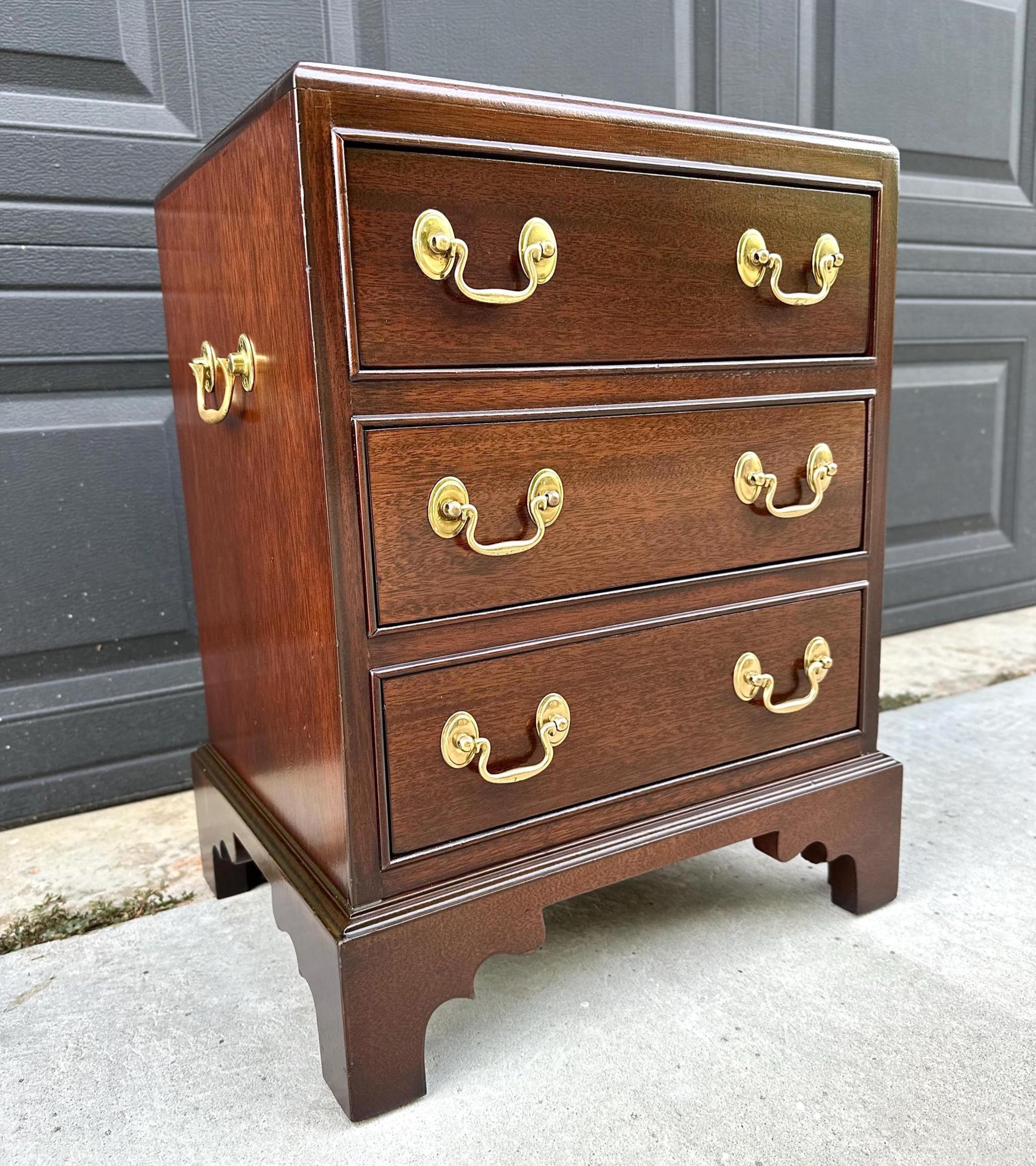 Antique 1940's Classic Three Drawer Nightstand