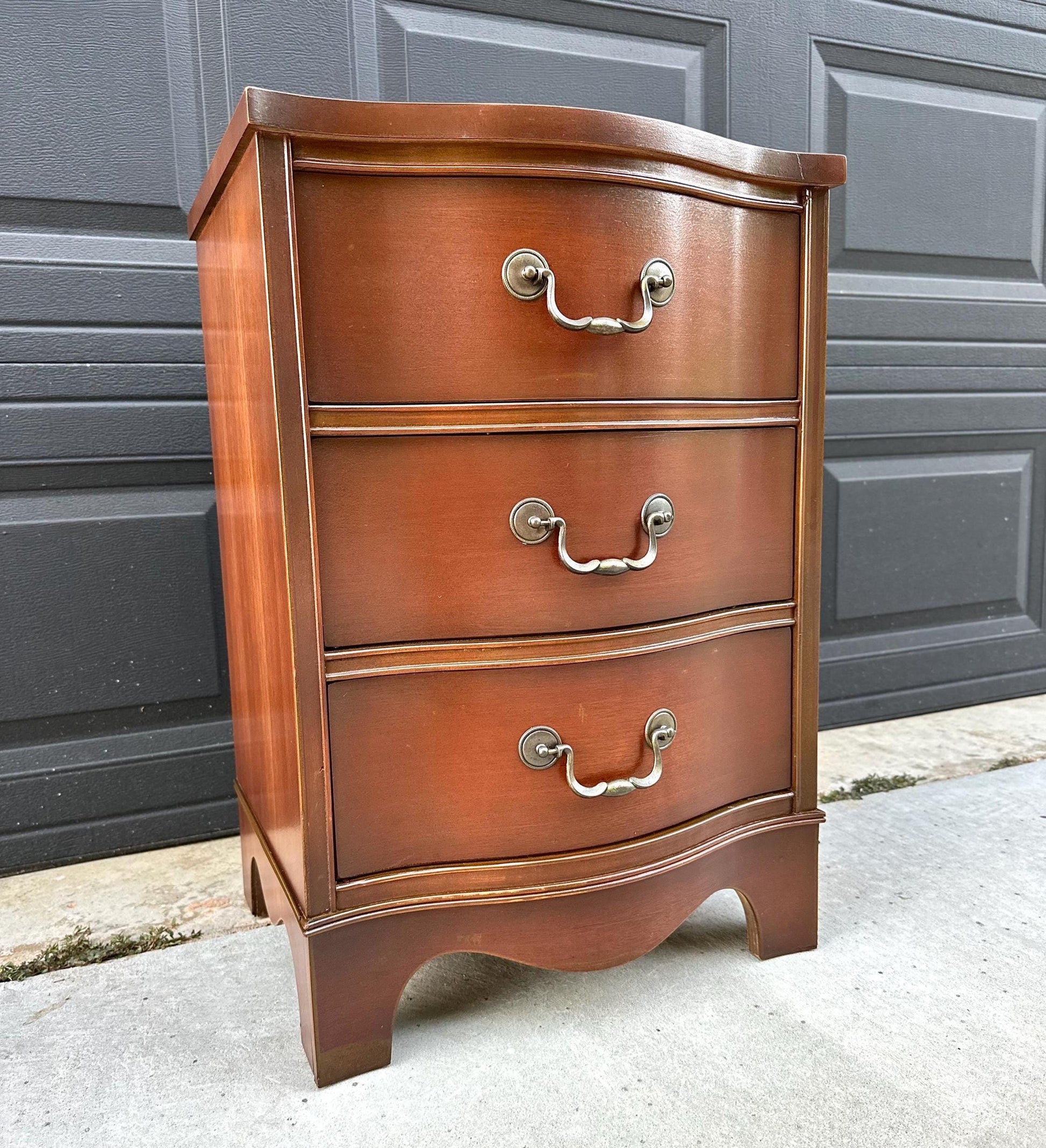 Vintage 1960's Mahogany Three Drawer Narrow Chest