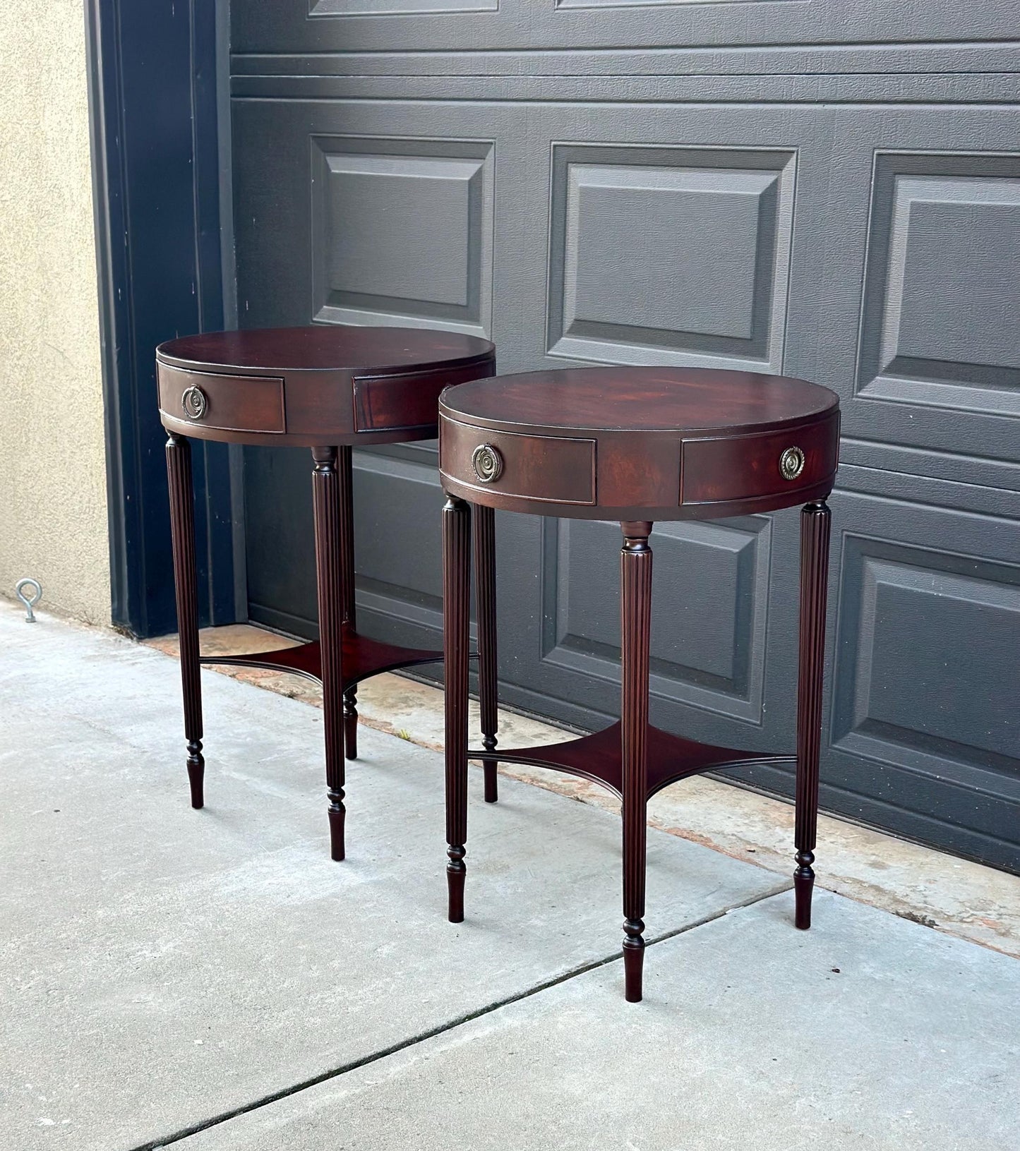 Early 1900's Solid Mahogany Charak End Tables - a Pair