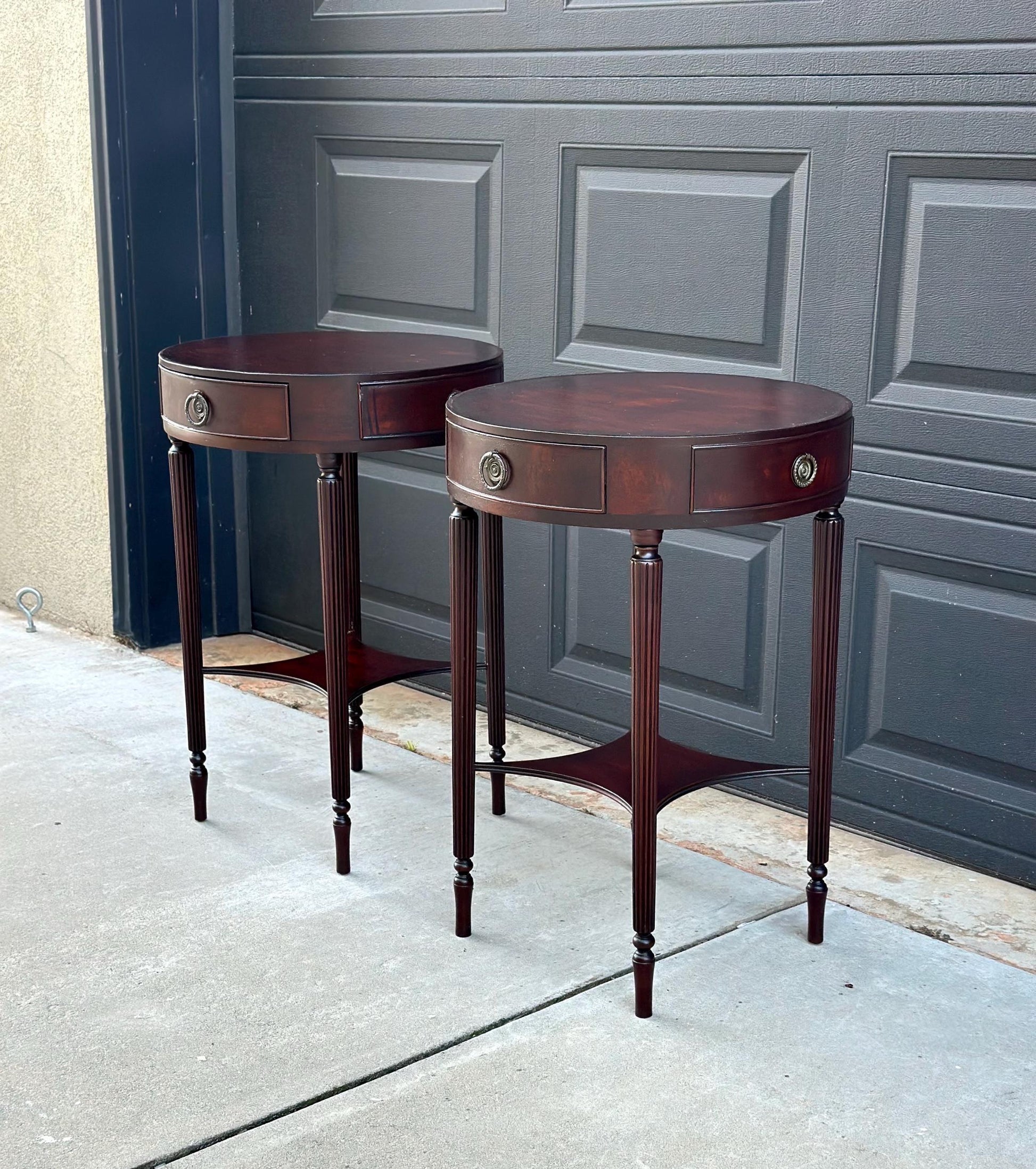 Early 1900's Solid Mahogany Charak End Tables - a Pair
