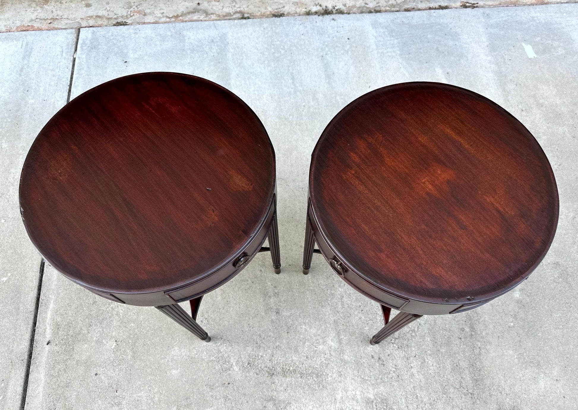 Early 1900's Solid Mahogany Charak End Tables - a Pair