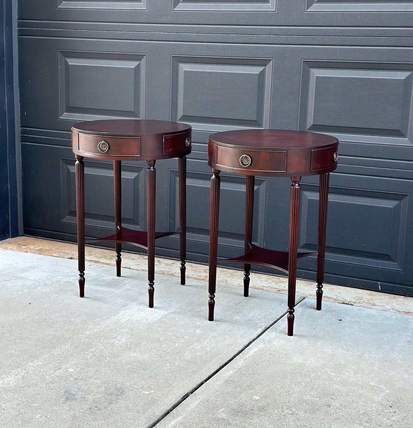 Early 1900's Solid Mahogany Charak End Tables - a Pair