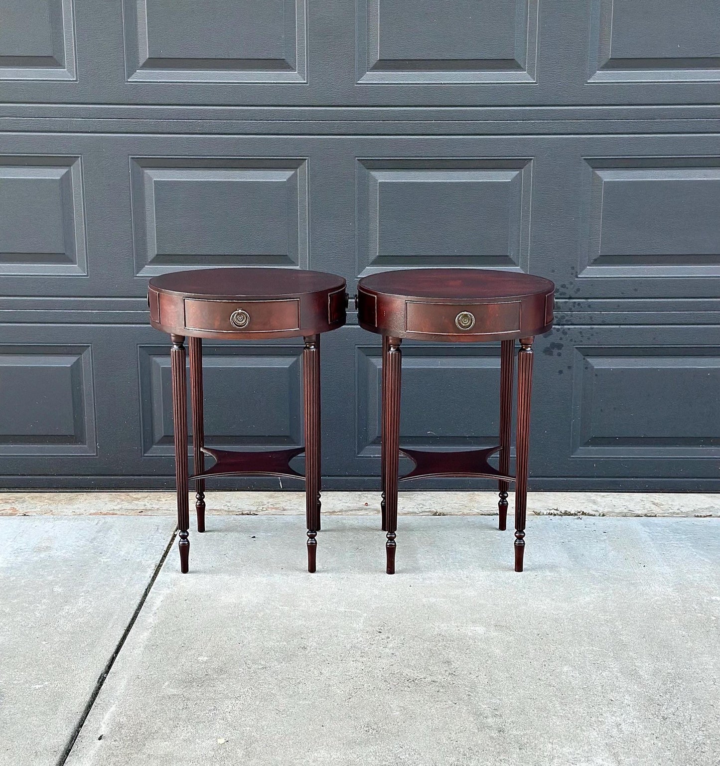 Early 1900's Solid Mahogany Charak End Tables - a Pair