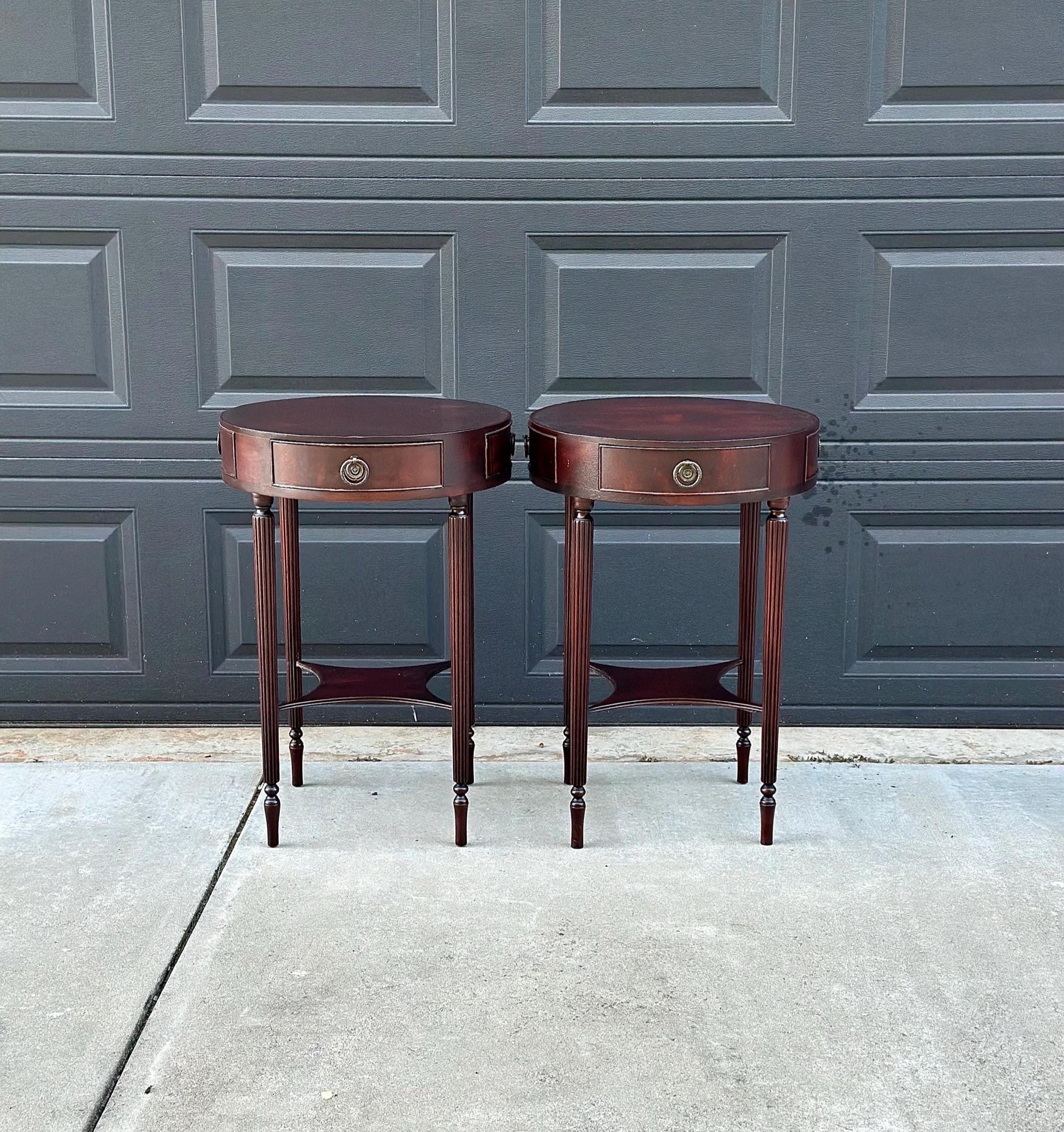 Early 1900's Solid Mahogany Charak End Tables - a Pair
