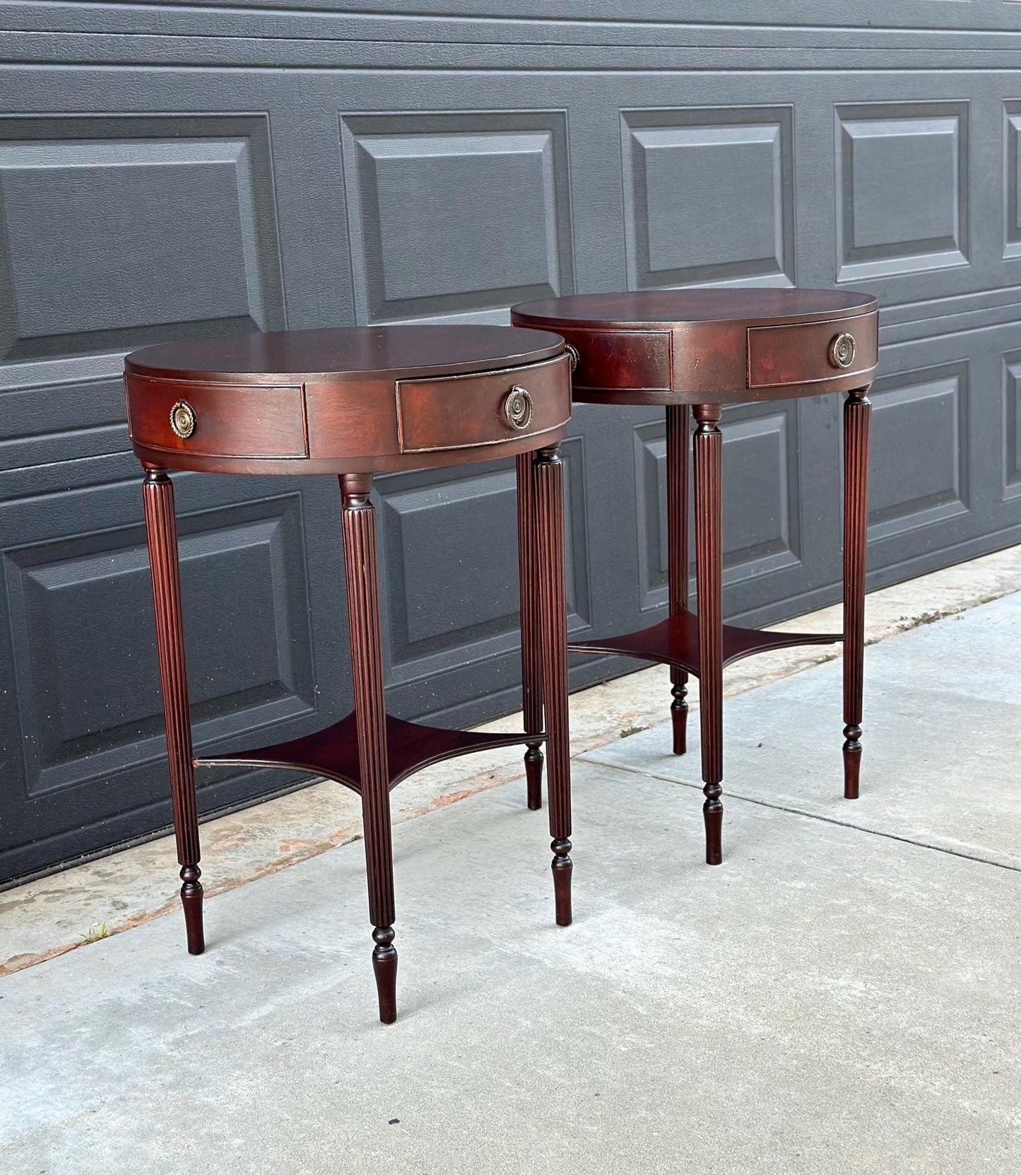 Early 1900's Solid Mahogany Charak End Tables - a Pair