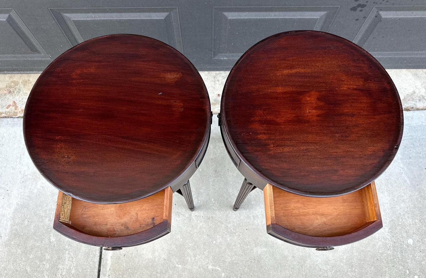 Early 1900's Solid Mahogany Charak End Tables - a Pair