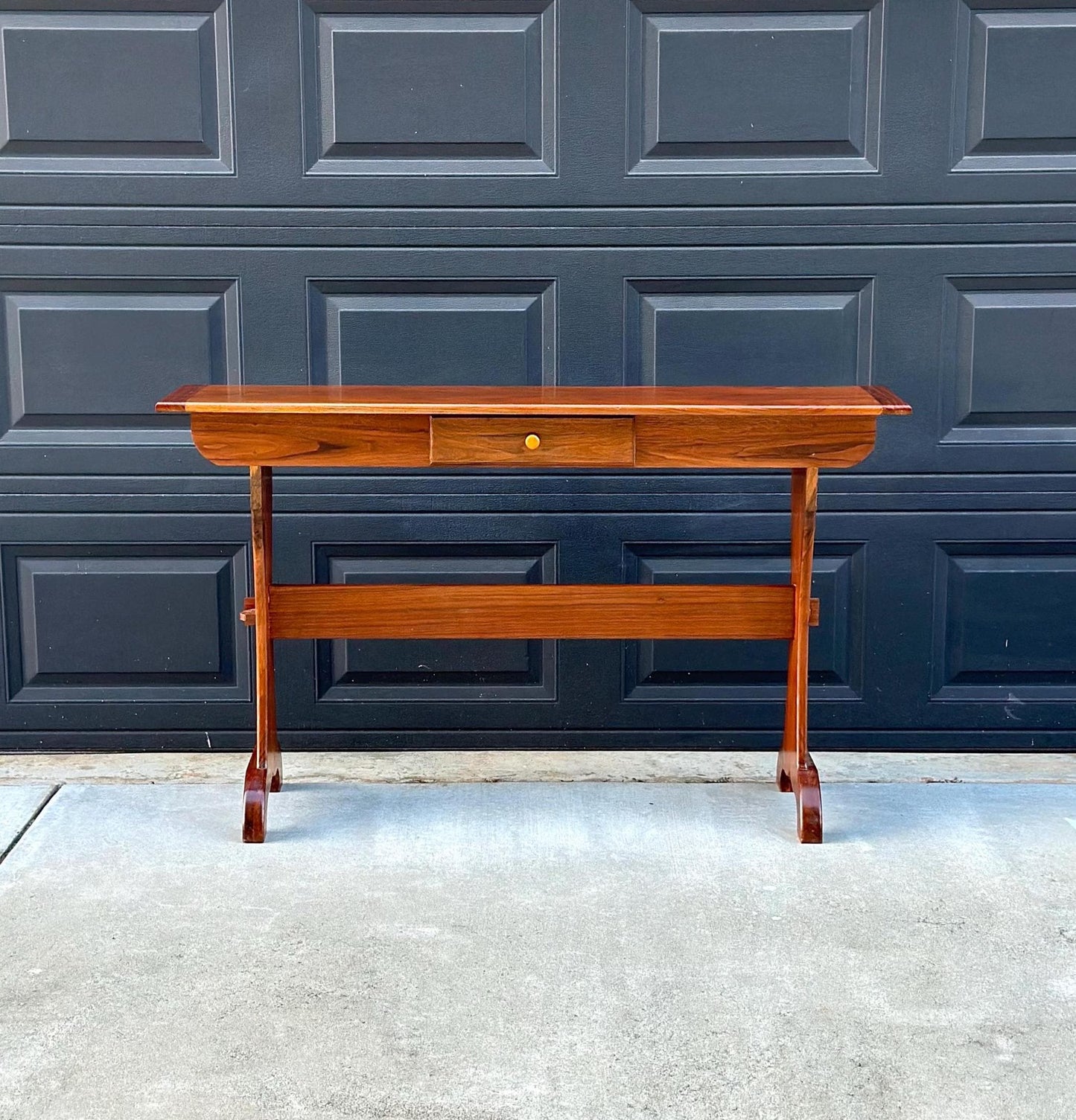 Vintage 1960's Solid Wood Narrow Cherry Hall Table