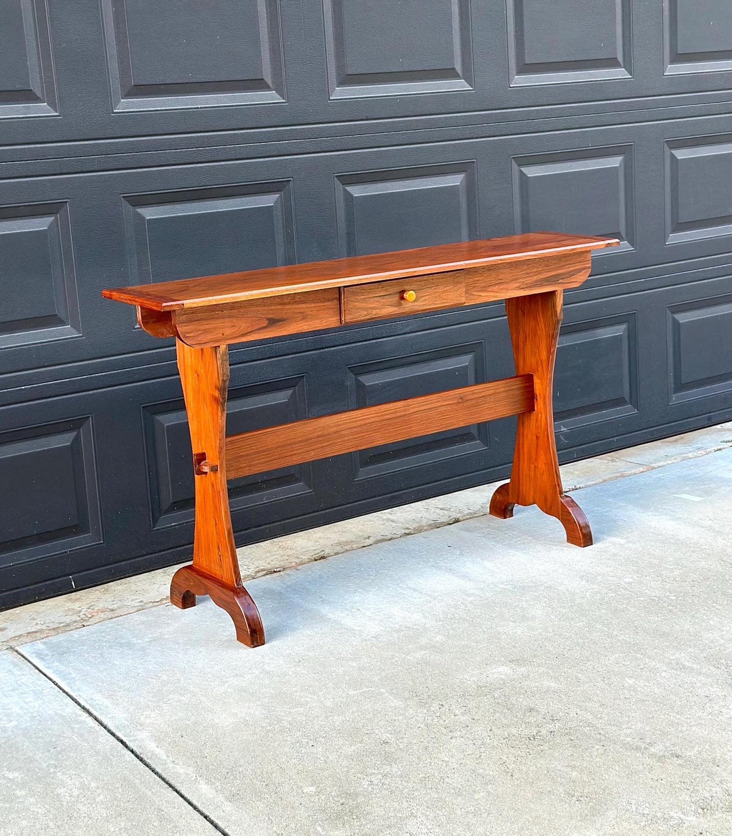 Vintage 1960's Solid Wood Narrow Cherry Hall Table