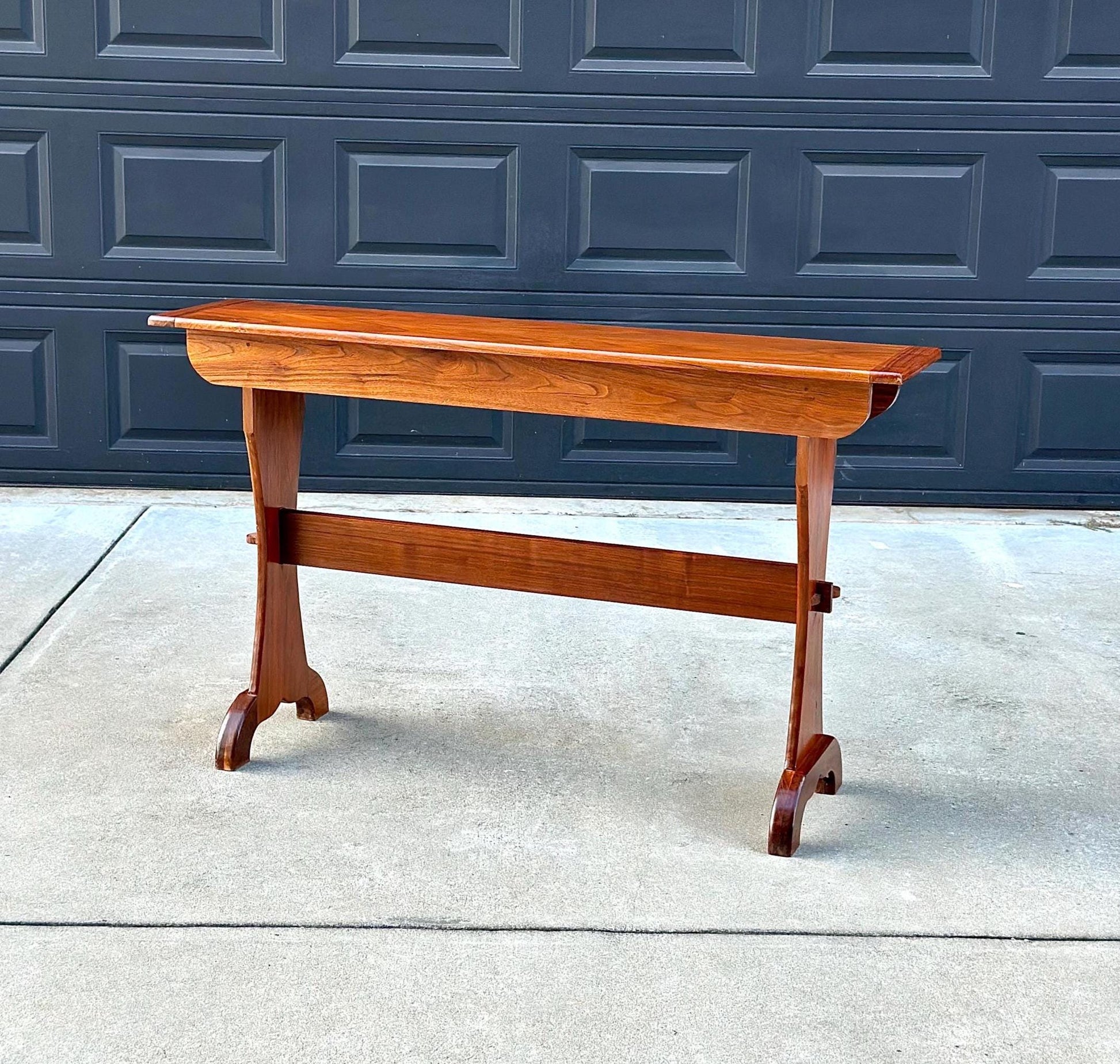 Vintage 1960's Solid Wood Narrow Cherry Hall Table