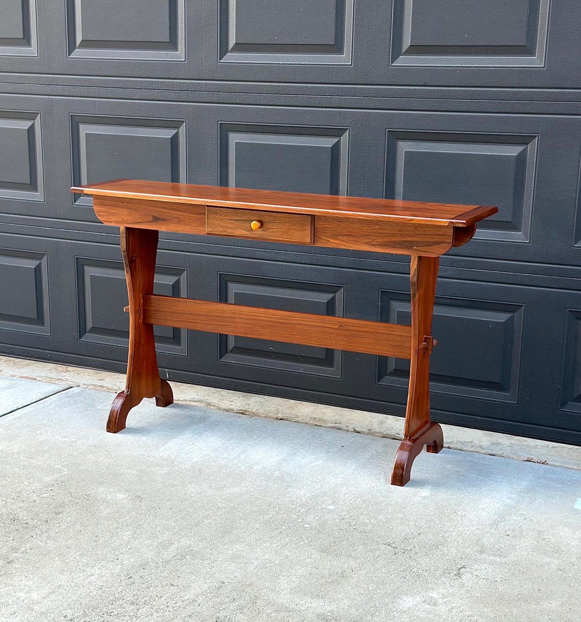 Vintage 1960's Solid Wood Narrow Cherry Hall Table