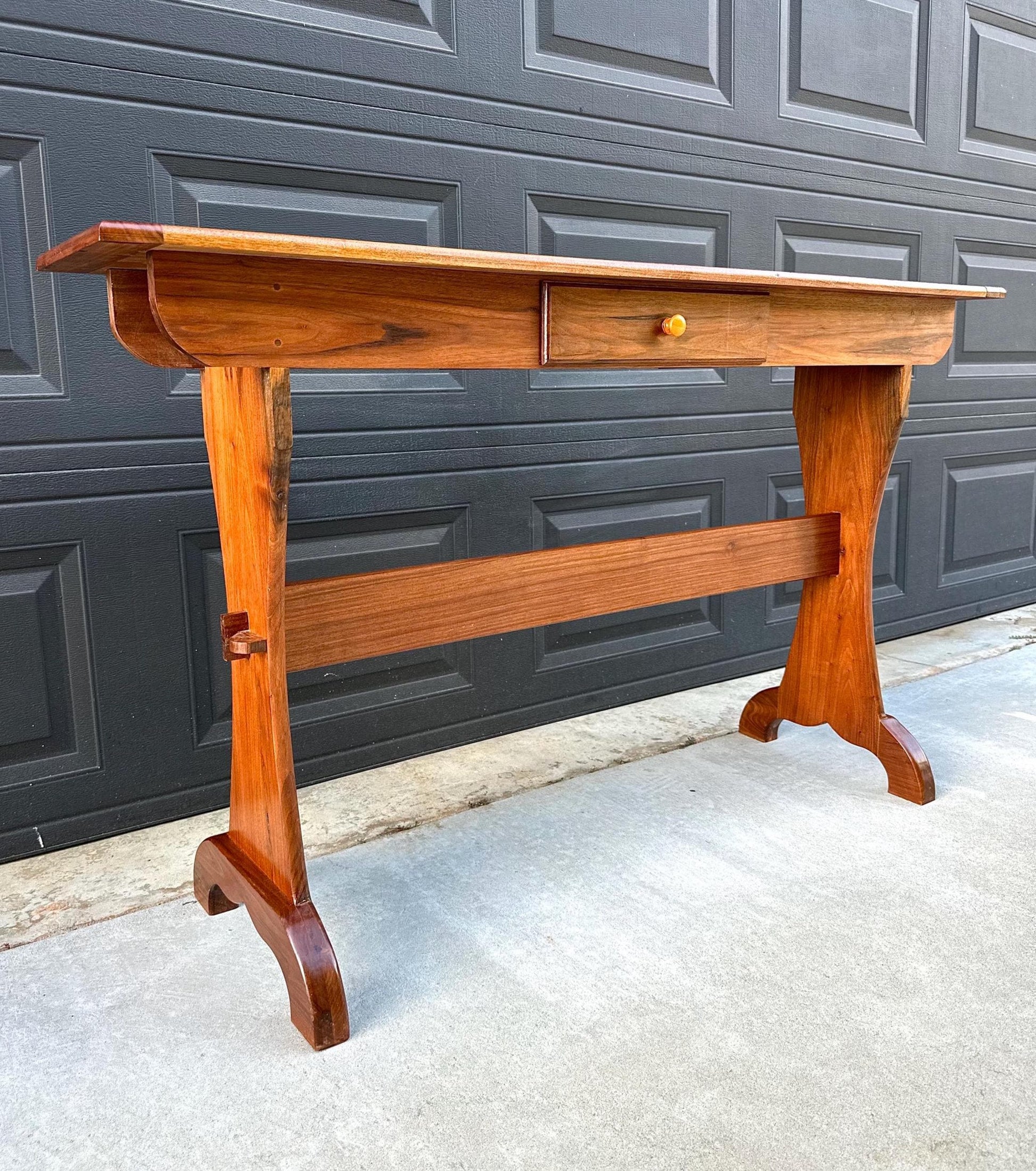Vintage 1960's Solid Wood Narrow Cherry Hall Table