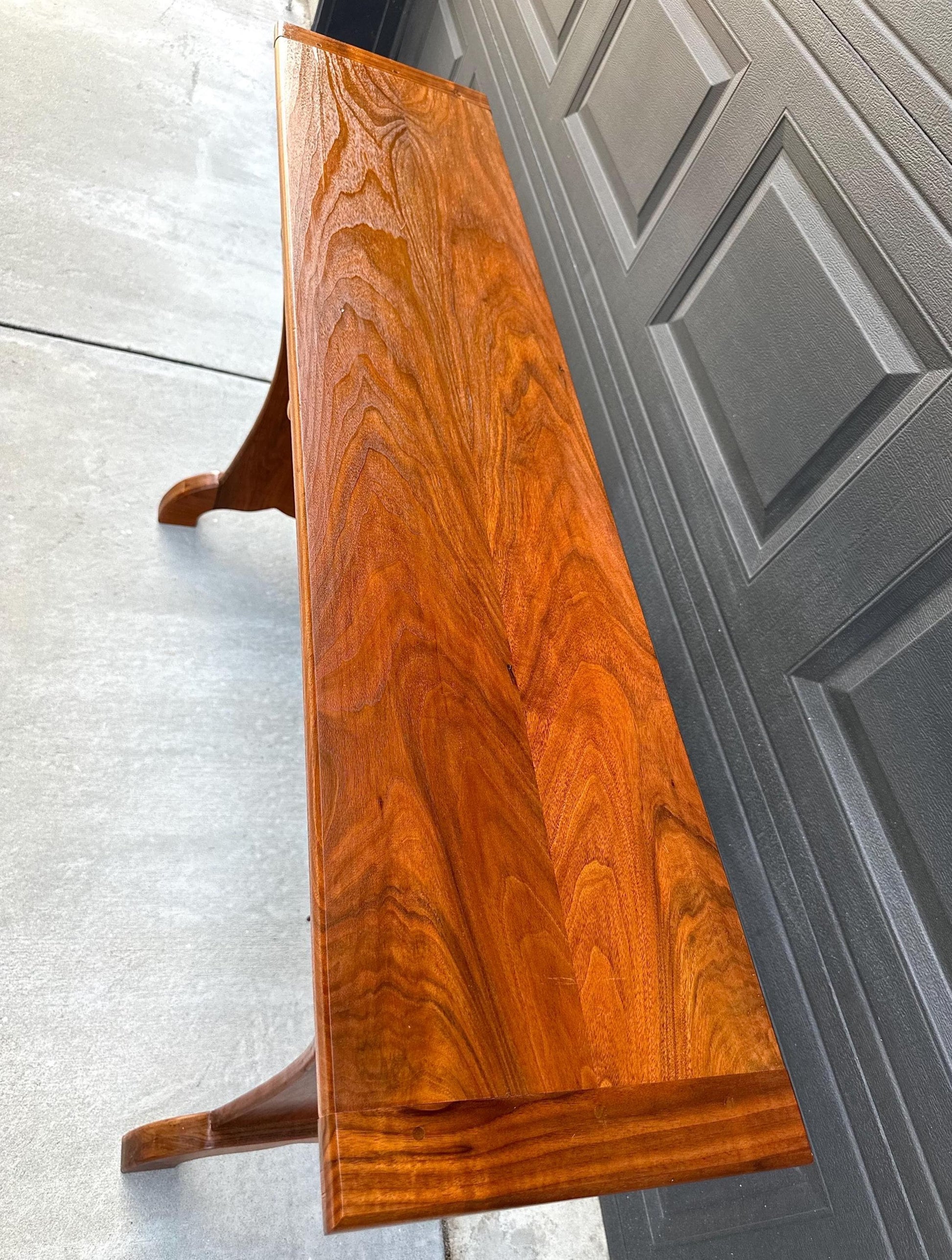 Vintage 1960's Solid Wood Narrow Cherry Hall Table