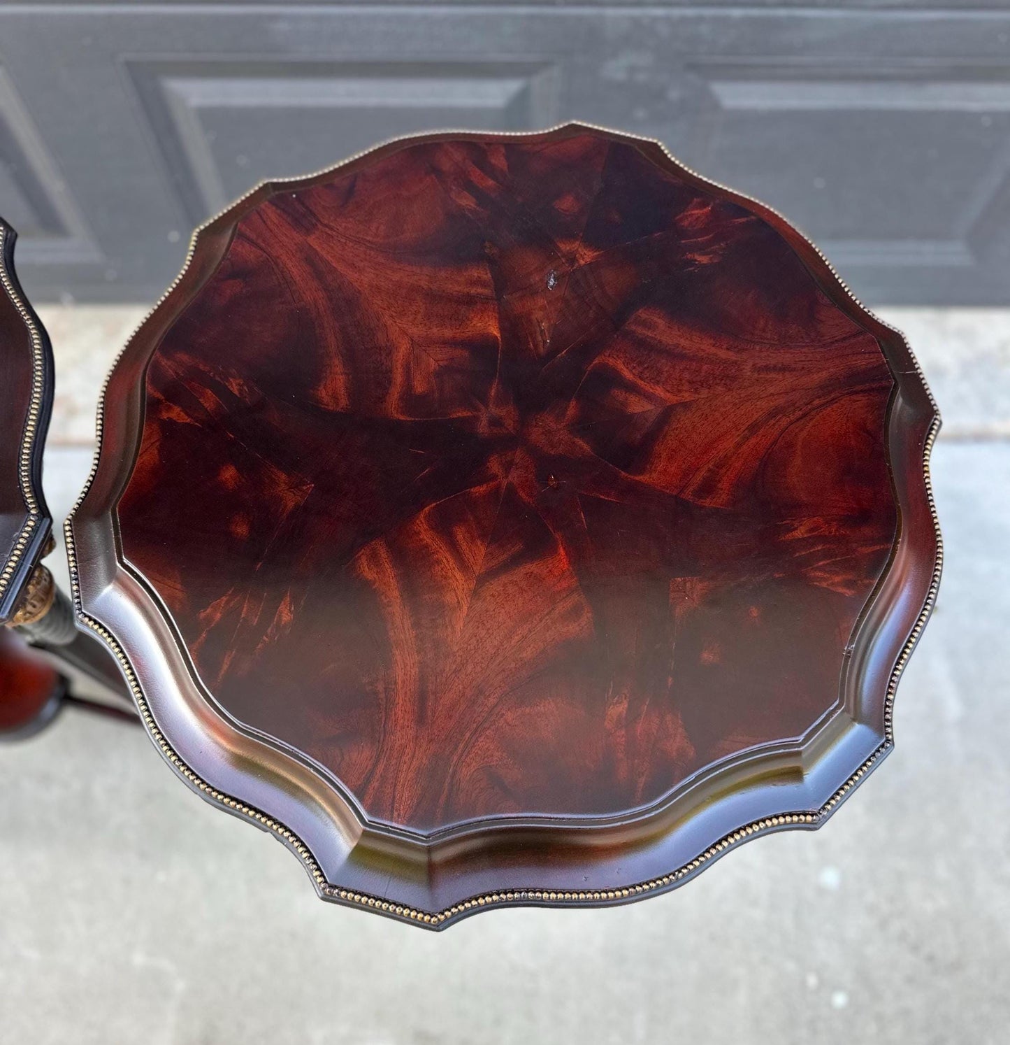 Vintage Mid 1900's Mahogany Wood Round End Tables - a Pair