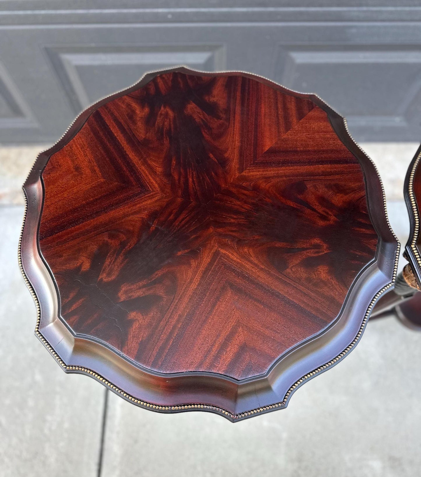 Vintage Mid 1900's Mahogany Wood Round End Tables - a Pair