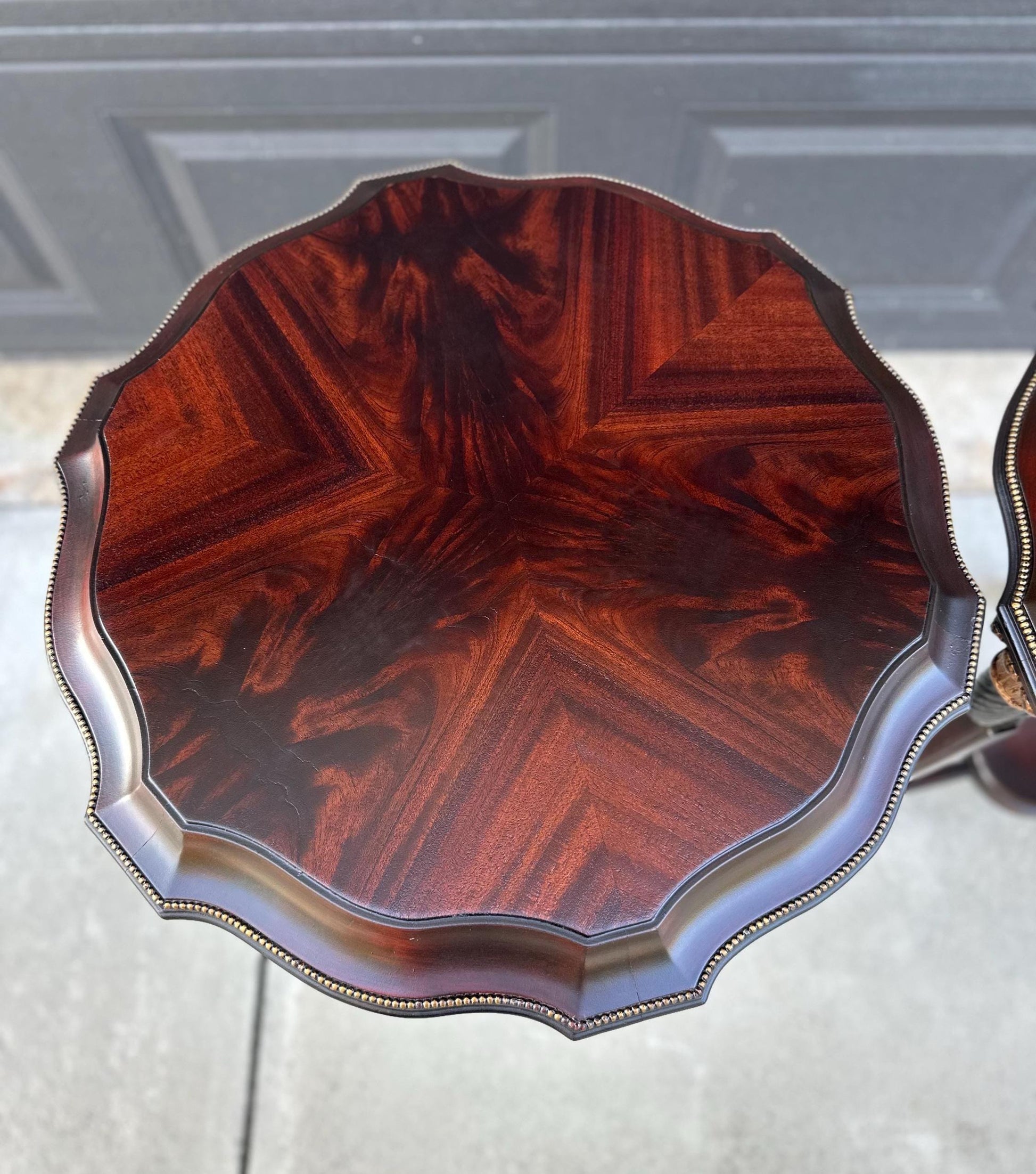 Vintage Mid 1900's Mahogany Wood Round End Tables - a Pair