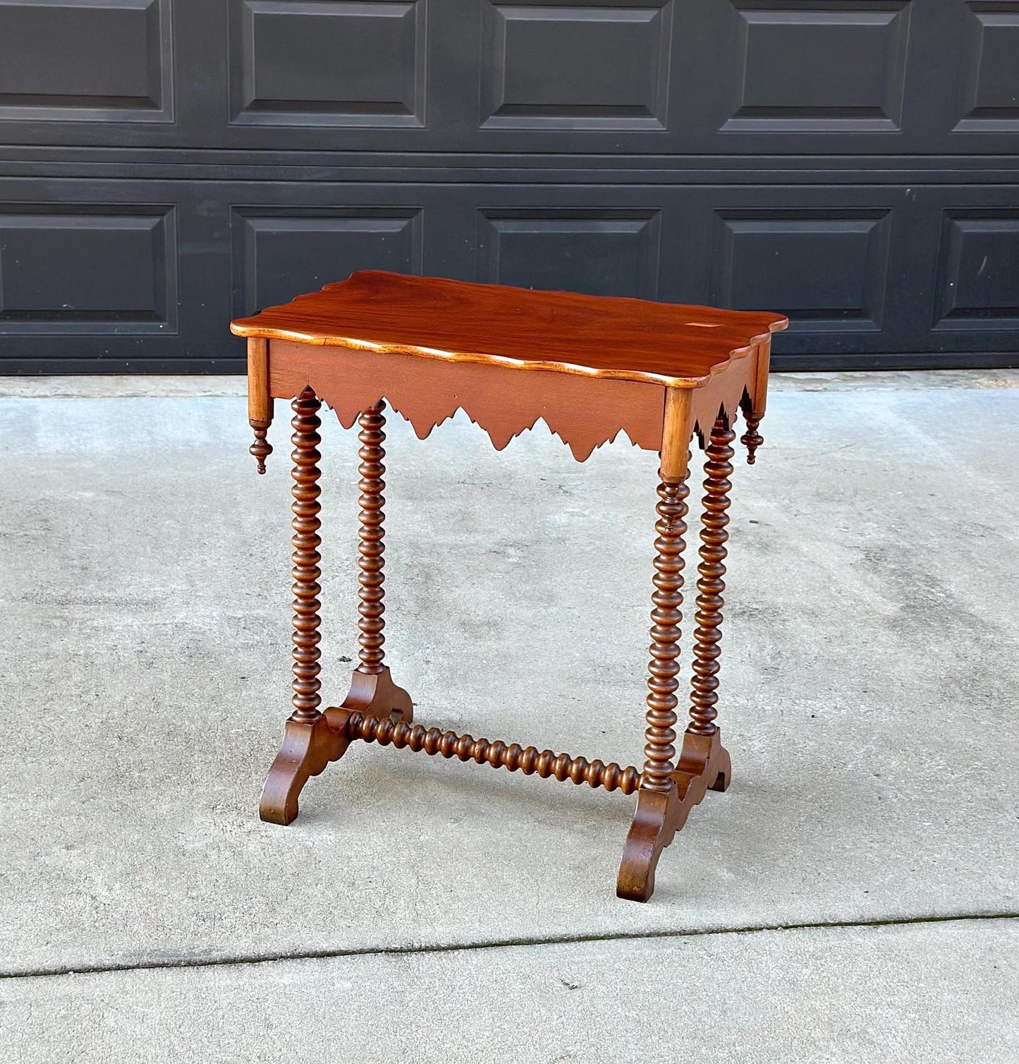 Antique 1880's Victorian Eastlake Solid Maple Wood Single Drawer Spindle Leg Accent Table