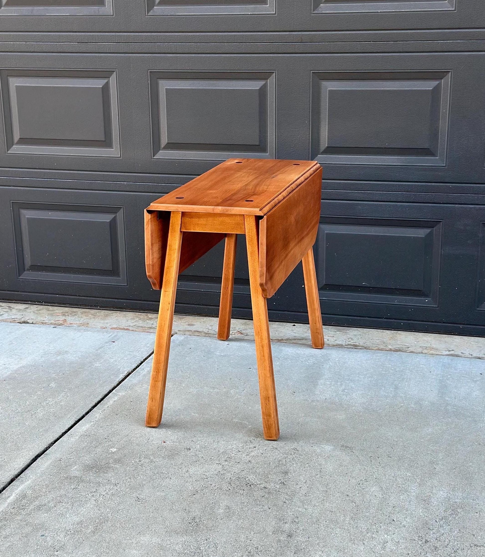 Vintage 1960's Solid Cherry Wood Drop Leaf Table